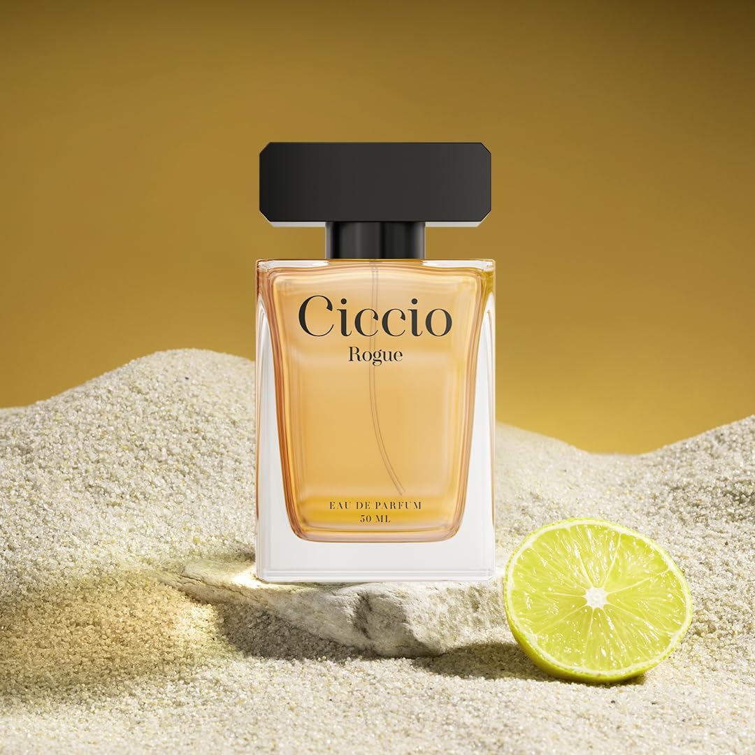 Premium Long-Lasting Luxury Fragrance for Men - Ciccio Aqua & Rogue Eau De Perfume with Citrus Notes of Lemon, Mandarin, Orange & Lavender | 2-Pack (50ml Each) | Perfect for Daily Wear, Office & Special Occasions