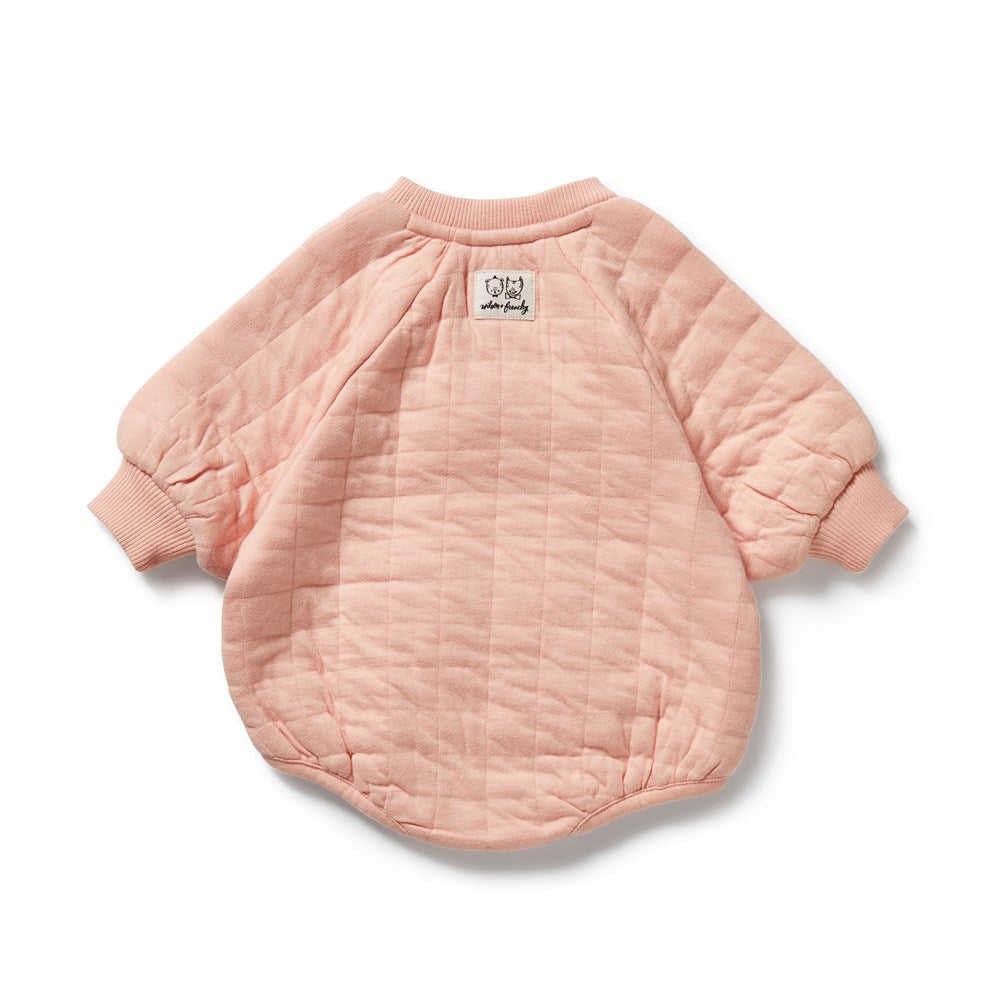 Pretty Pink Organic Quilted Bodysuit for Women - Soft Cotton Baby Bodysuit for Newborns & Infants - Perfect for Baby Showers, Photo Shoots & Everyday Wear