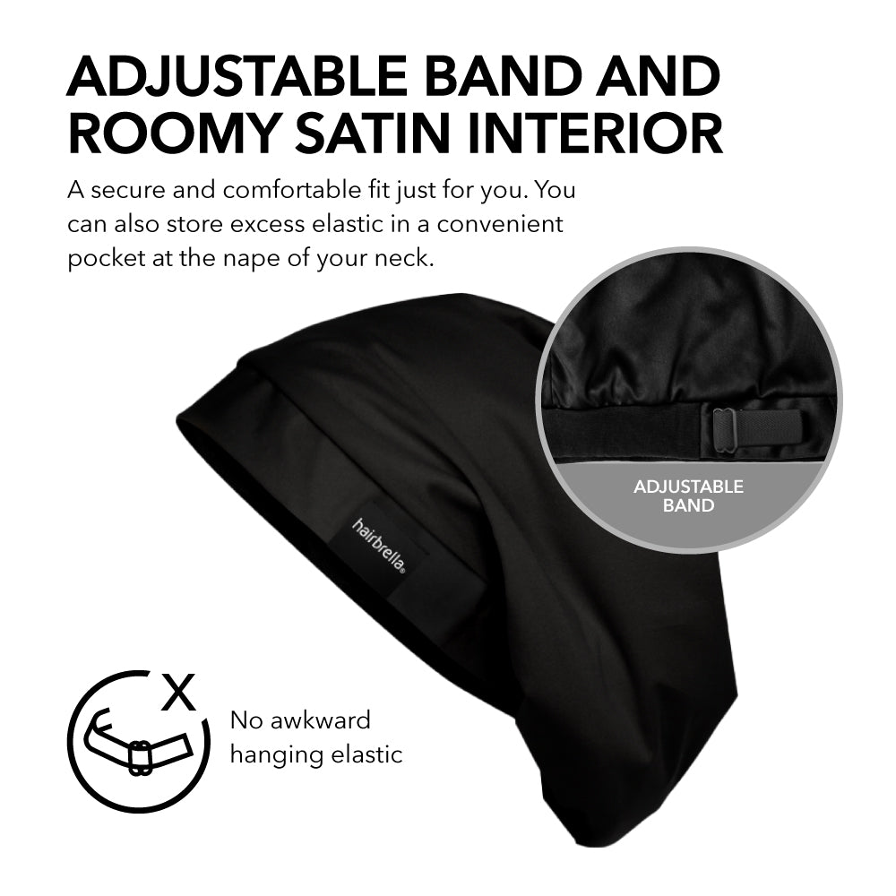 Bundle and Save: Hairbrella Satin Lined Sleep Cap for Curly & Natural Hair - Protect Hair While Sleeping, Travel & Gym Use