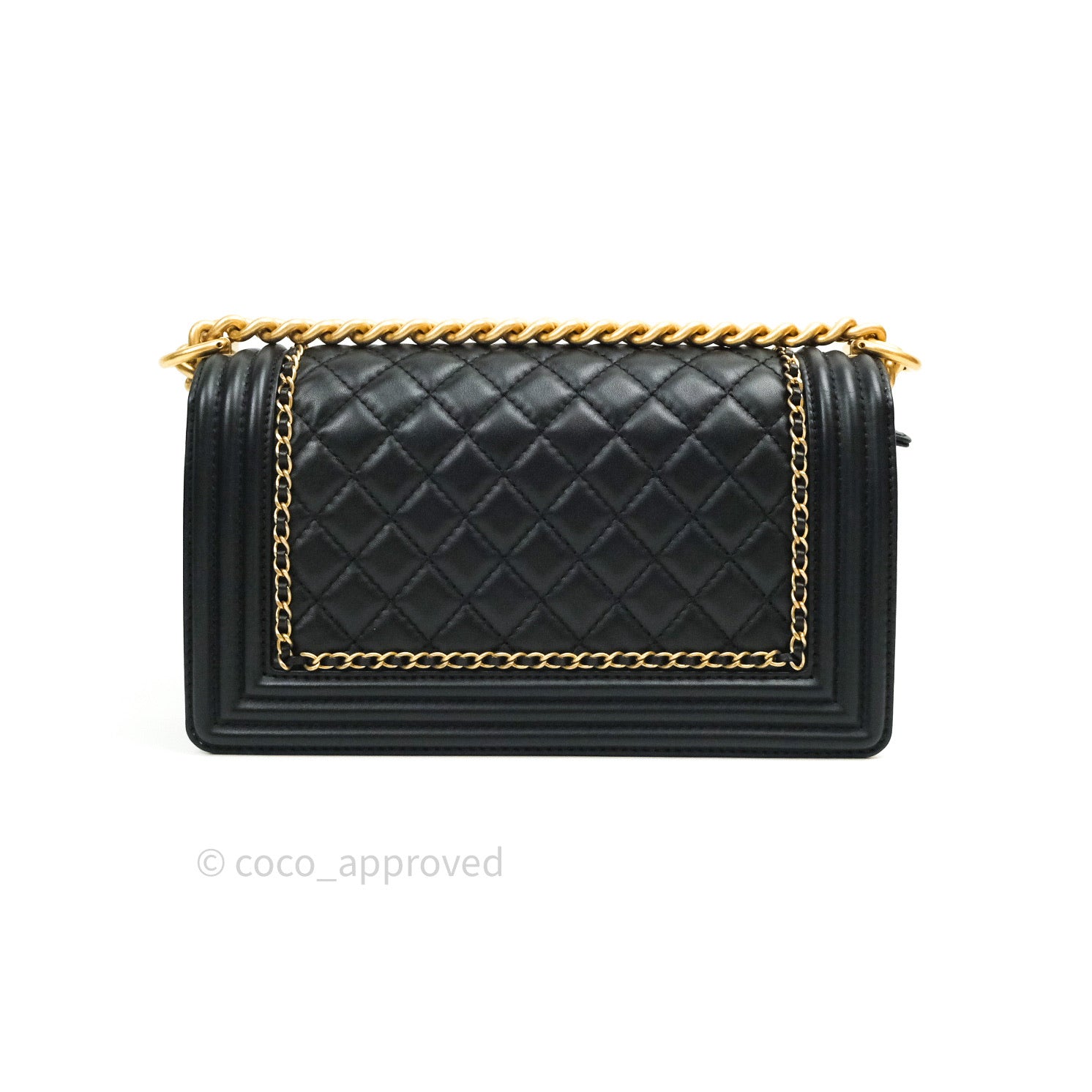 Chanel Boy Quilted Medium Black Calfskin Gold Hardware 20C Bag - Luxury Designer Handbag for Women | Perfect for Evening Events, Parties & Fashion Outfits