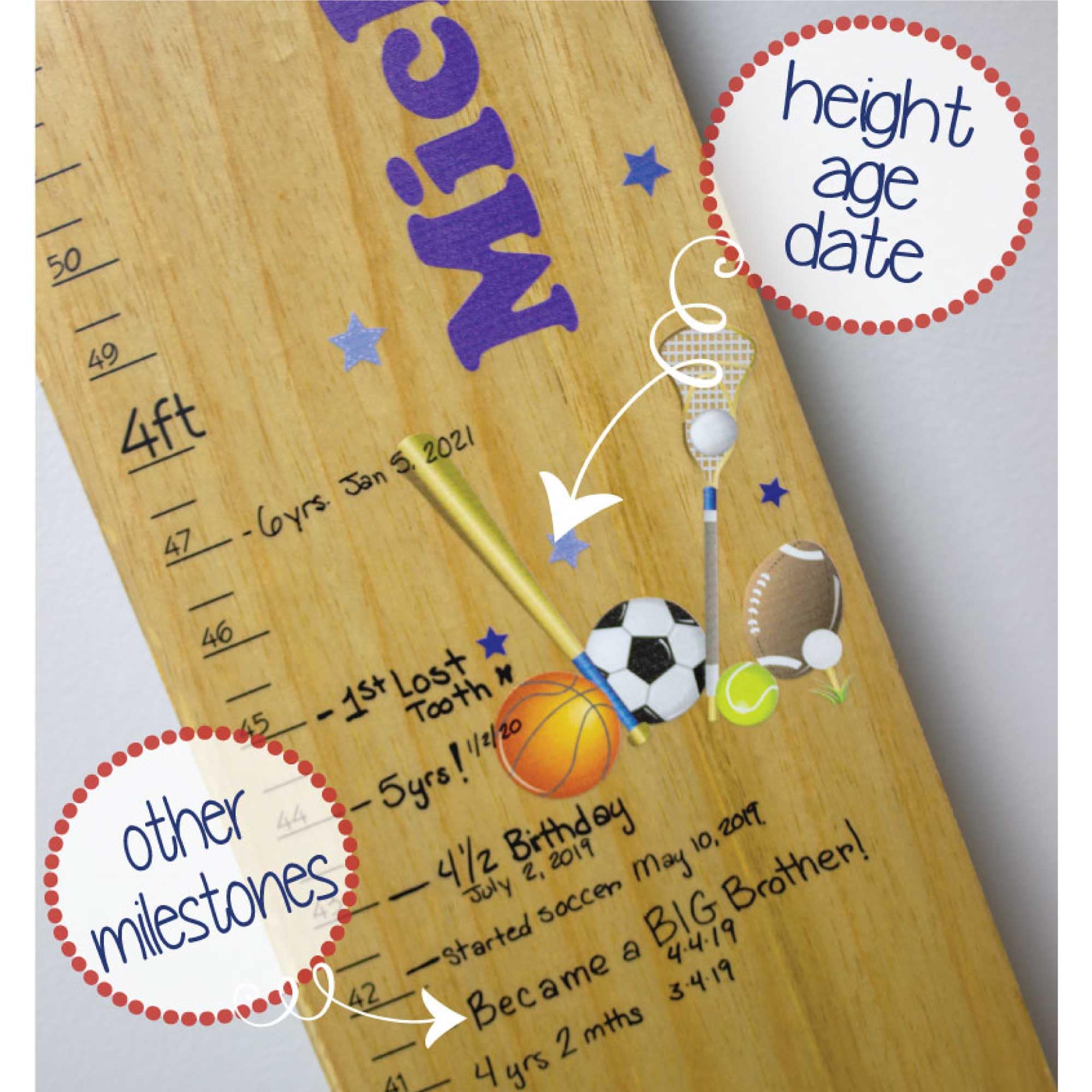 Personalized White Growth Chart for Kids - Garland Pink Mint Blush Measuring Stick - Wall Mounted Height Ruler for Nursery, Bedroom & Playroom Decor - Perfect Baby Shower Gift