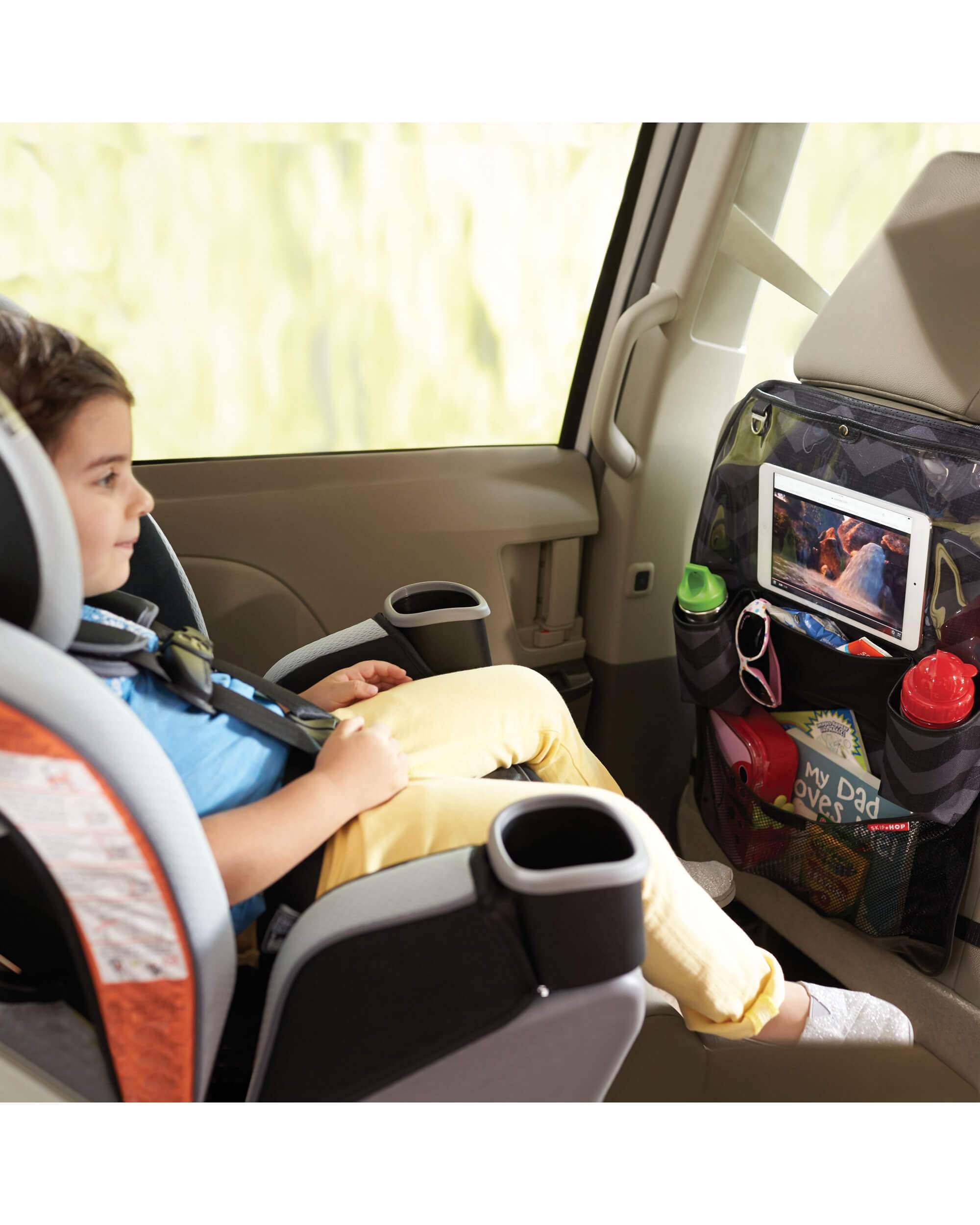 Skip Hop Backseat Organizer - Car Seat Organizer with Tonal Chevron Design for Baby Essentials & Toys - Perfect for Road Trips & Family Travel