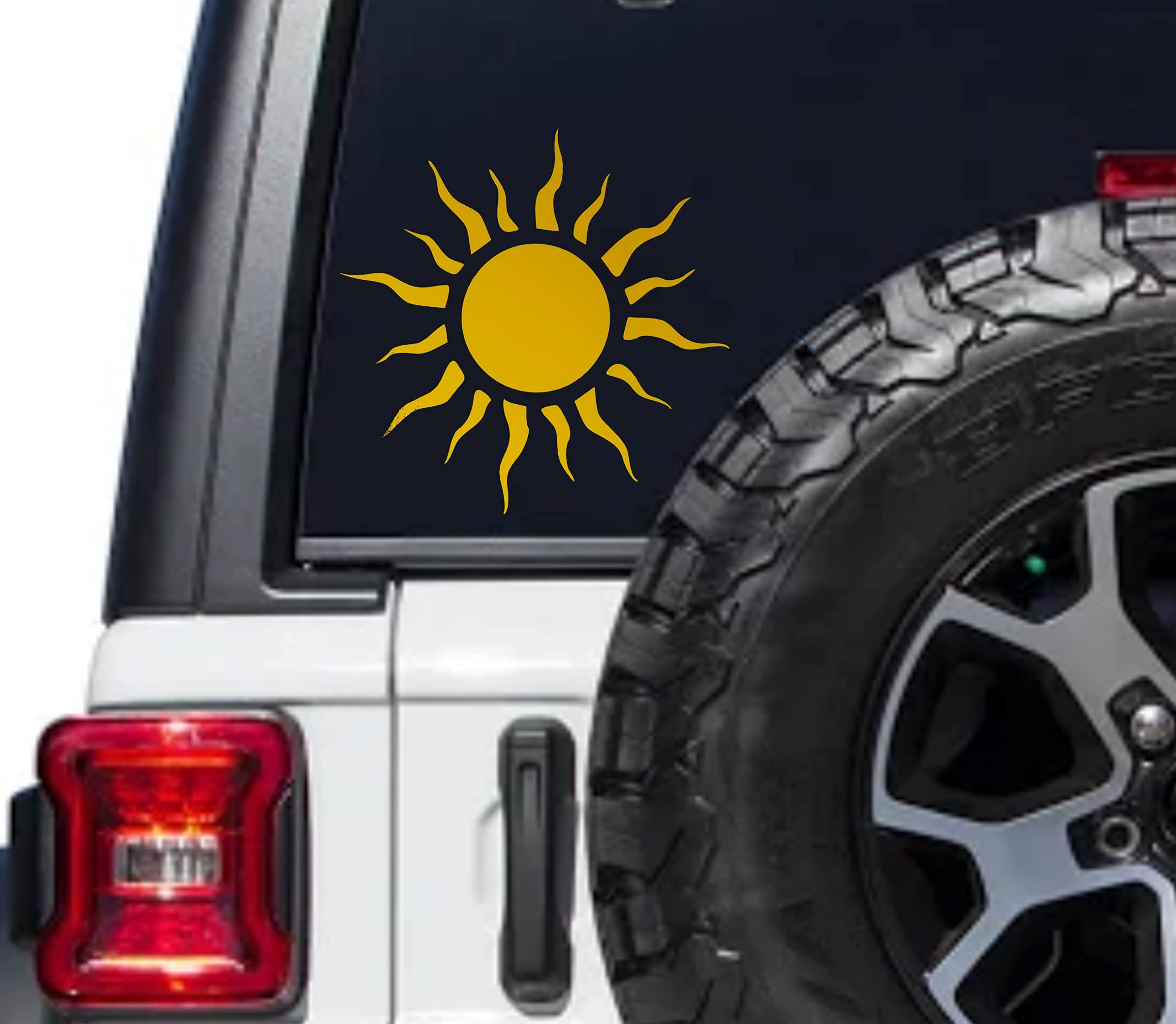 5.5x5.5 Inch Tribal Sun Yellow Vinyl Decal Sticker - Waterproof & UV Resistant for Cars, Trucks, Jeep, SUVs, Vans, Laptops, Walls, Glass & Metal - Perfect for Outdoor Decoration & Personalization