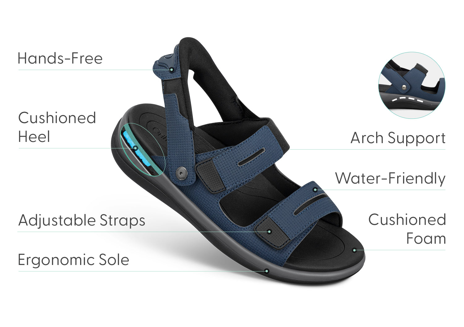 Hands-Free Calypso Water Bottle - Leakproof & Durable Blue/Black Design - Perfect for Gym, Hiking & Outdoor Activities
