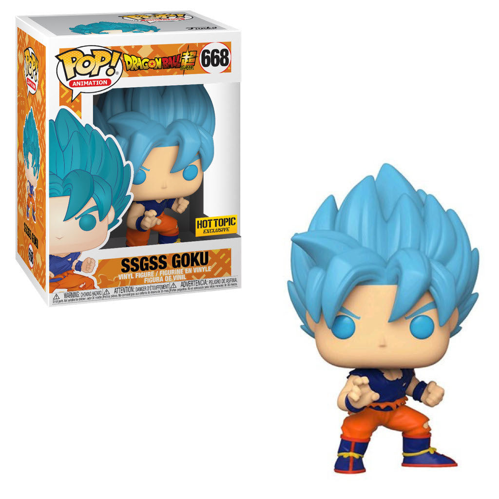 Dragon Ball Z SSGSS Goku Action Figure - Hot Topic Exclusive Collectible #668 - Perfect for Anime Fans & Display Collections