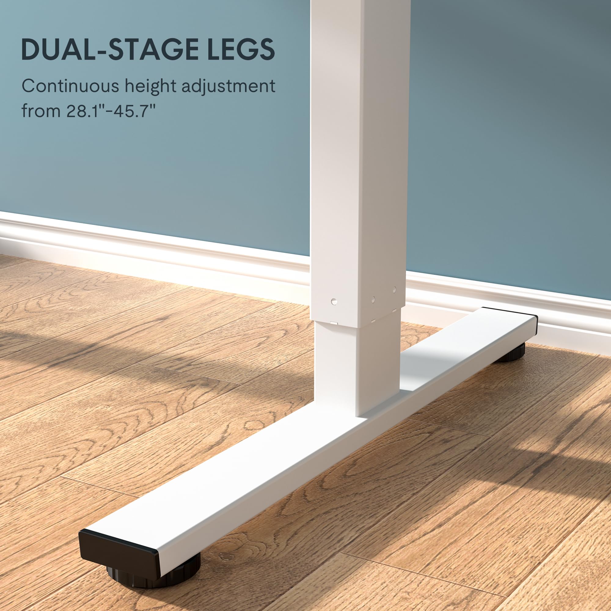 FLEXISPOT EN1 Electric Standing Desk 55 x 28 Inches - Adjustable Height Computer Desk for Home Office, White Frame with 55