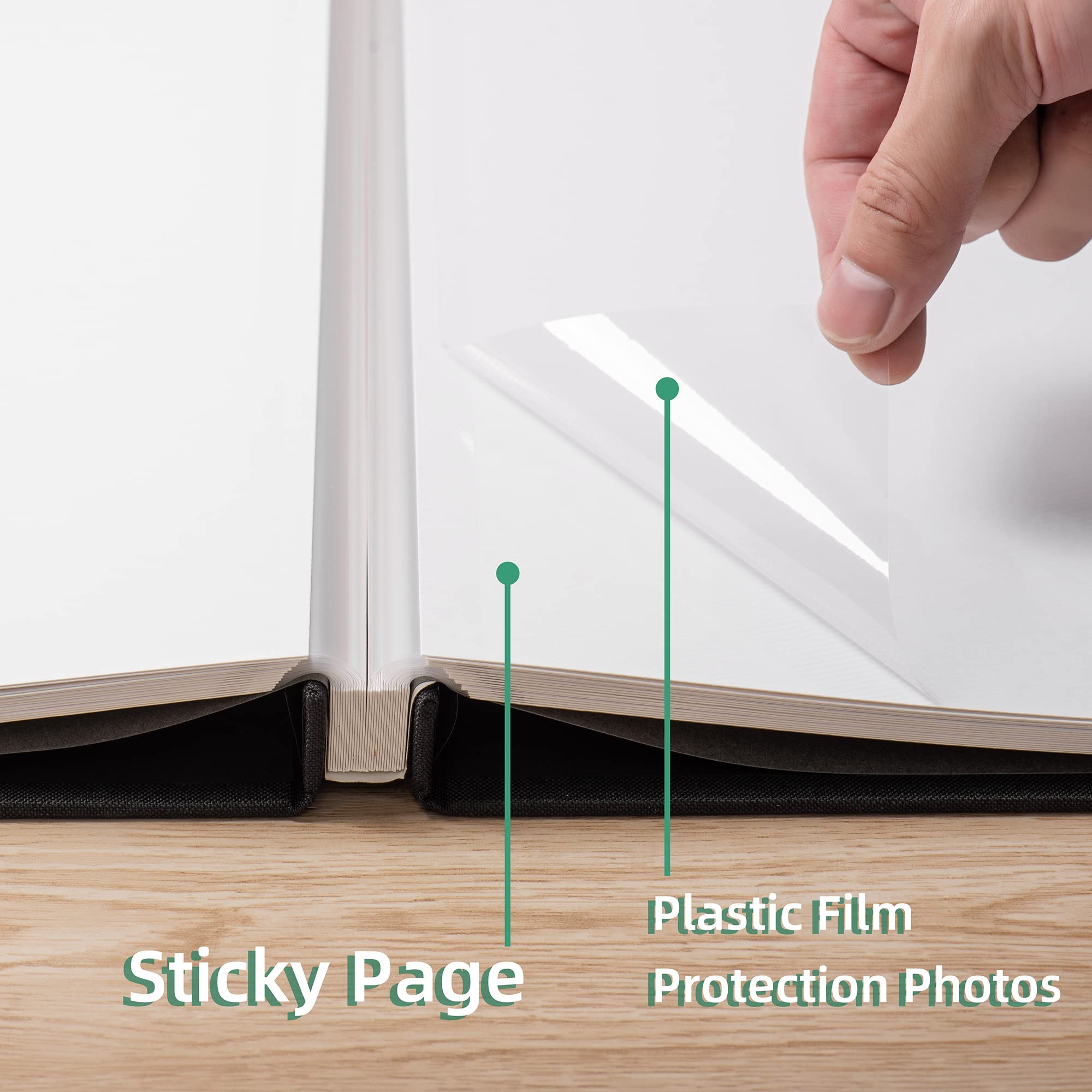 Large Self-Adhesive Scrapbook Photo Album for 4×6 & 8×10 Pictures - DIY Magnetic Linen Cover with 60 Pages - Perfect for Family Memories, Wedding Gifts & Crafting - Includes Metal Pen & Plastic Board
