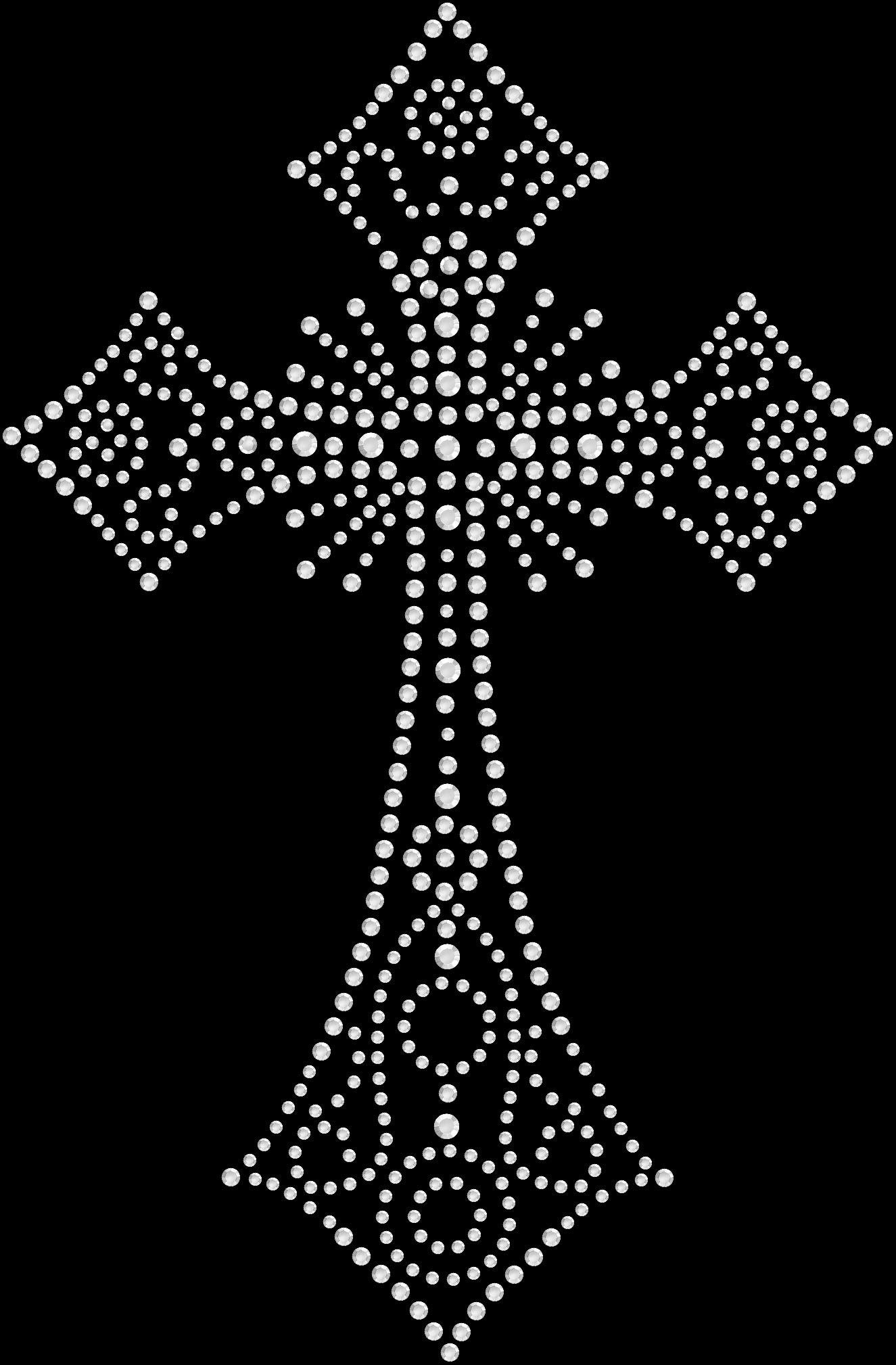 Sparkling White Crystal Cross Rhinestone Iron-On Transfer - DIY Bling for T-Shirts, Bags & Denim - Perfect for Custom Apparel & Craft Projects