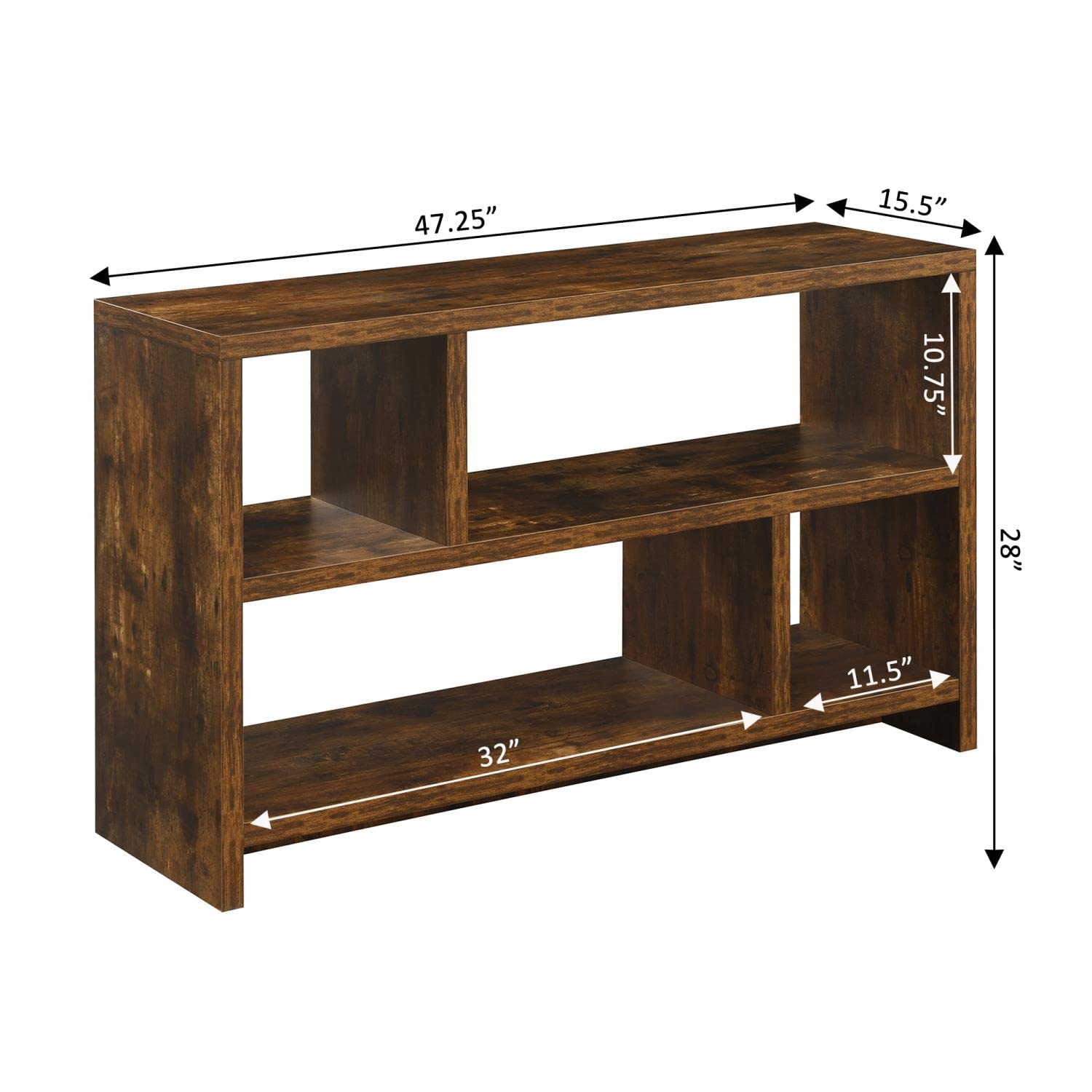 Convenience Concepts Northfield TV Stand with Shelves - Rustic Barnwood Finish for Living Room & Entertainment Center - Perfect for Flat Screen TVs & Media Storage