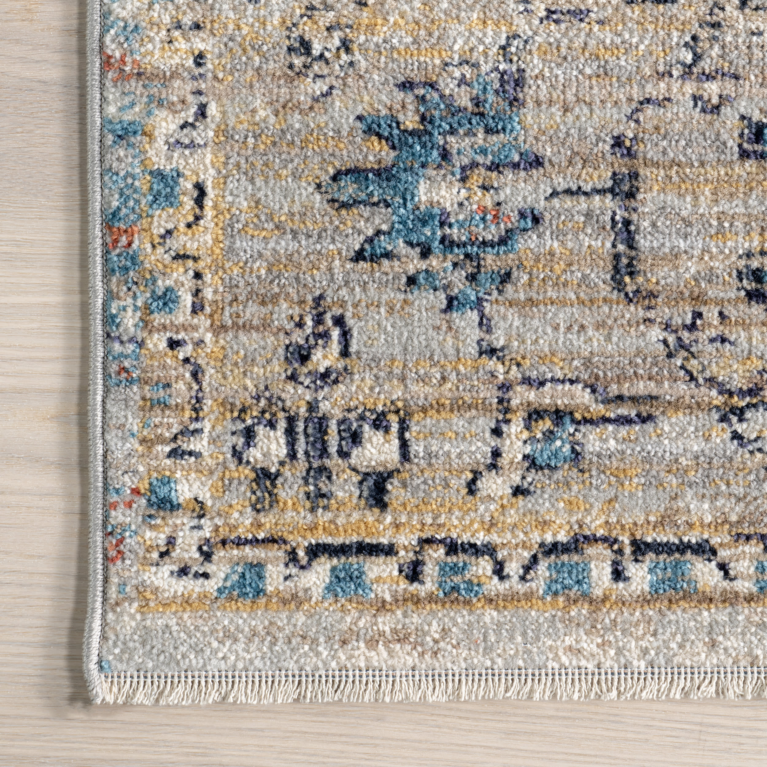 Cardinal Cartouche Blue Area Rug - Elegant Handmade Wool Rug for Living Room, Bedroom & Dining Room Decor