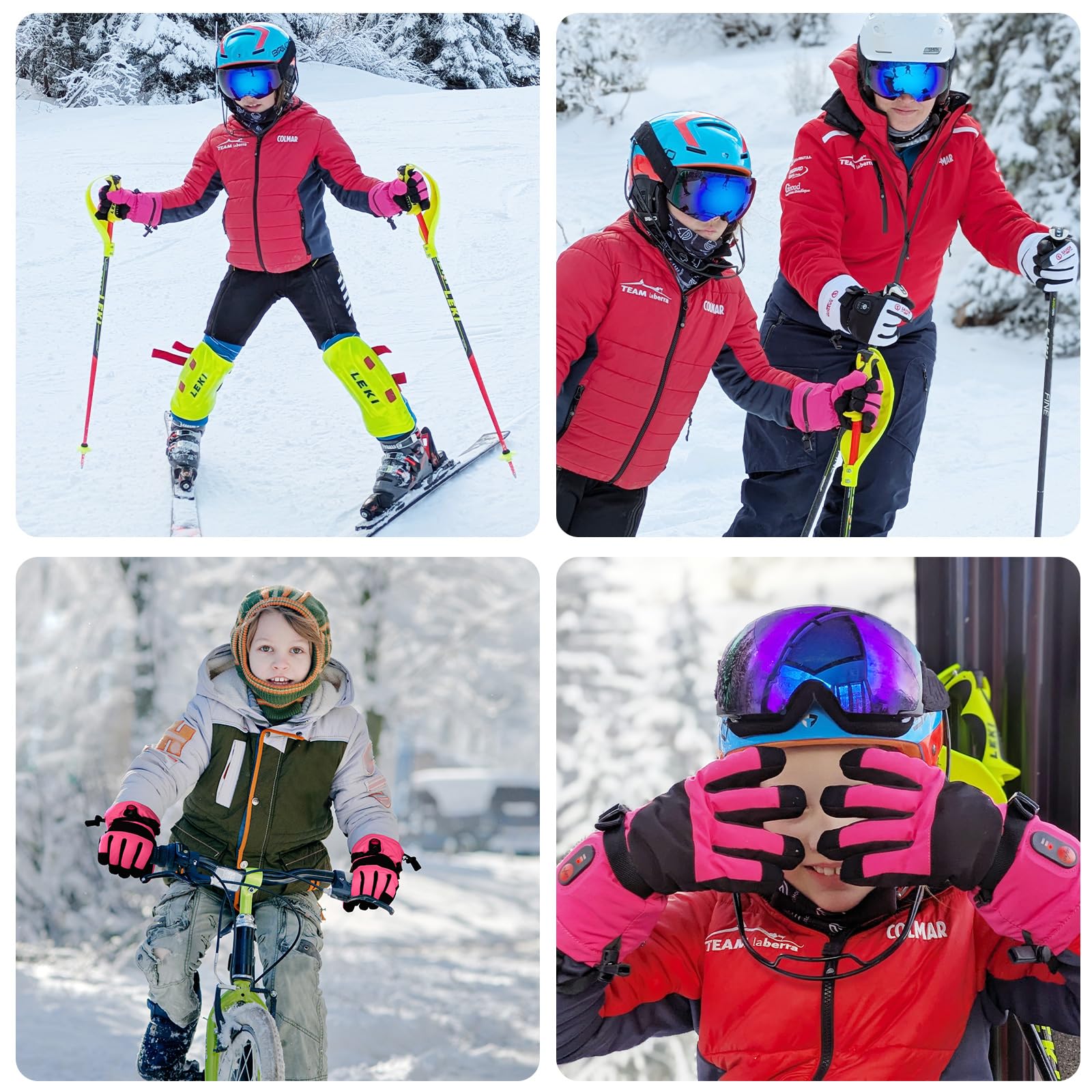 Heated Gloves for Kids - Rechargeable Battery, 3 Heat Settings, Waterproof & Windproof Winter Gloves with Non-Slip Grip | Perfect for Skiing, Snowboarding, Snowball Fights, Cycling & Outdoor Winter Activities | Great Christmas Gift for Boys & Girls