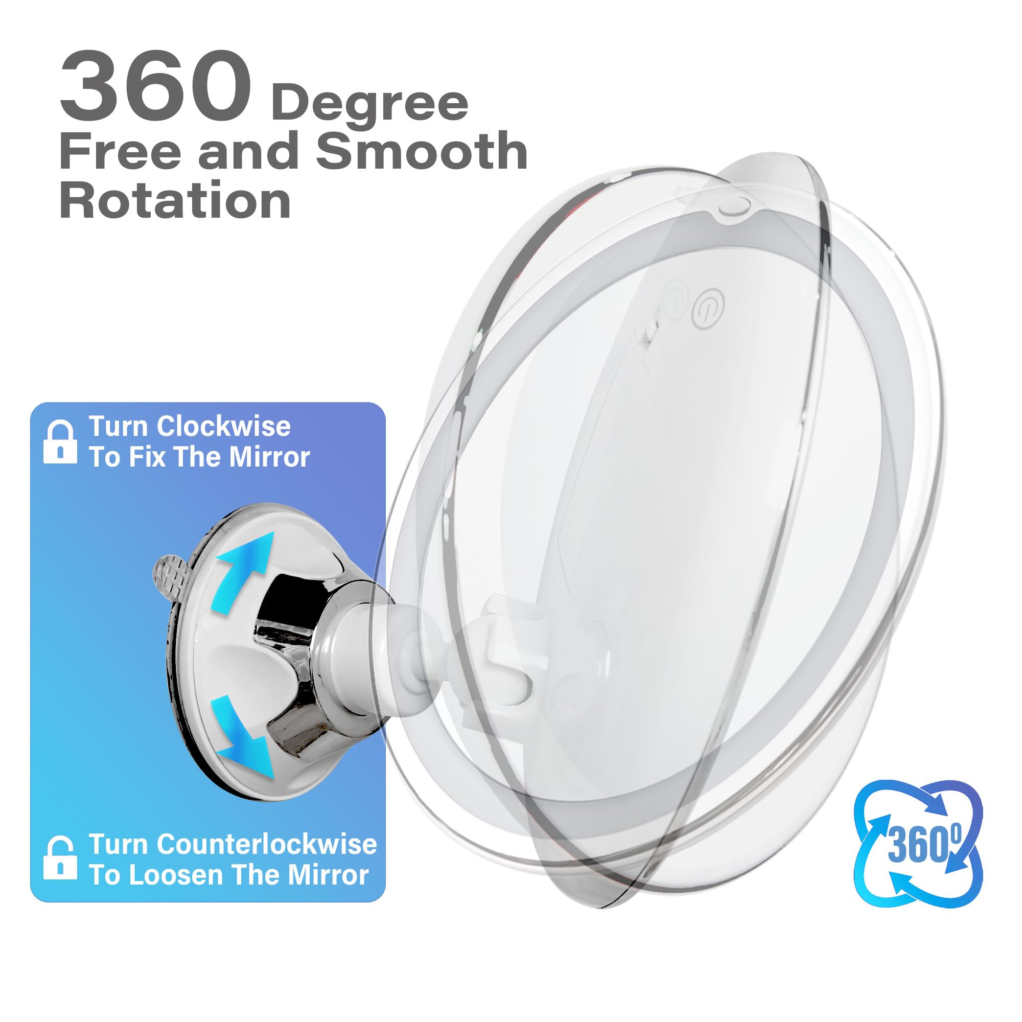 10x Magnifying Lighted Makeup Mirror with LED Lights, Suction Cups & 360° Swivel - Touch Control, 3 Light Modes - Perfect for Home, Bathroom Vanity, Travel & Professional Makeup Application