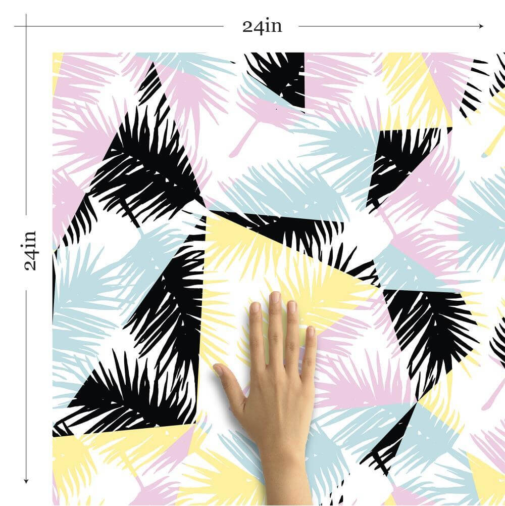 White and Yellow Geometric Peel and Stick Removable Wallpaper - Self-Adhesive Wall Decor for Teens Room, Bedroom, Dorm, Nursery - Easy to Apply & Remove