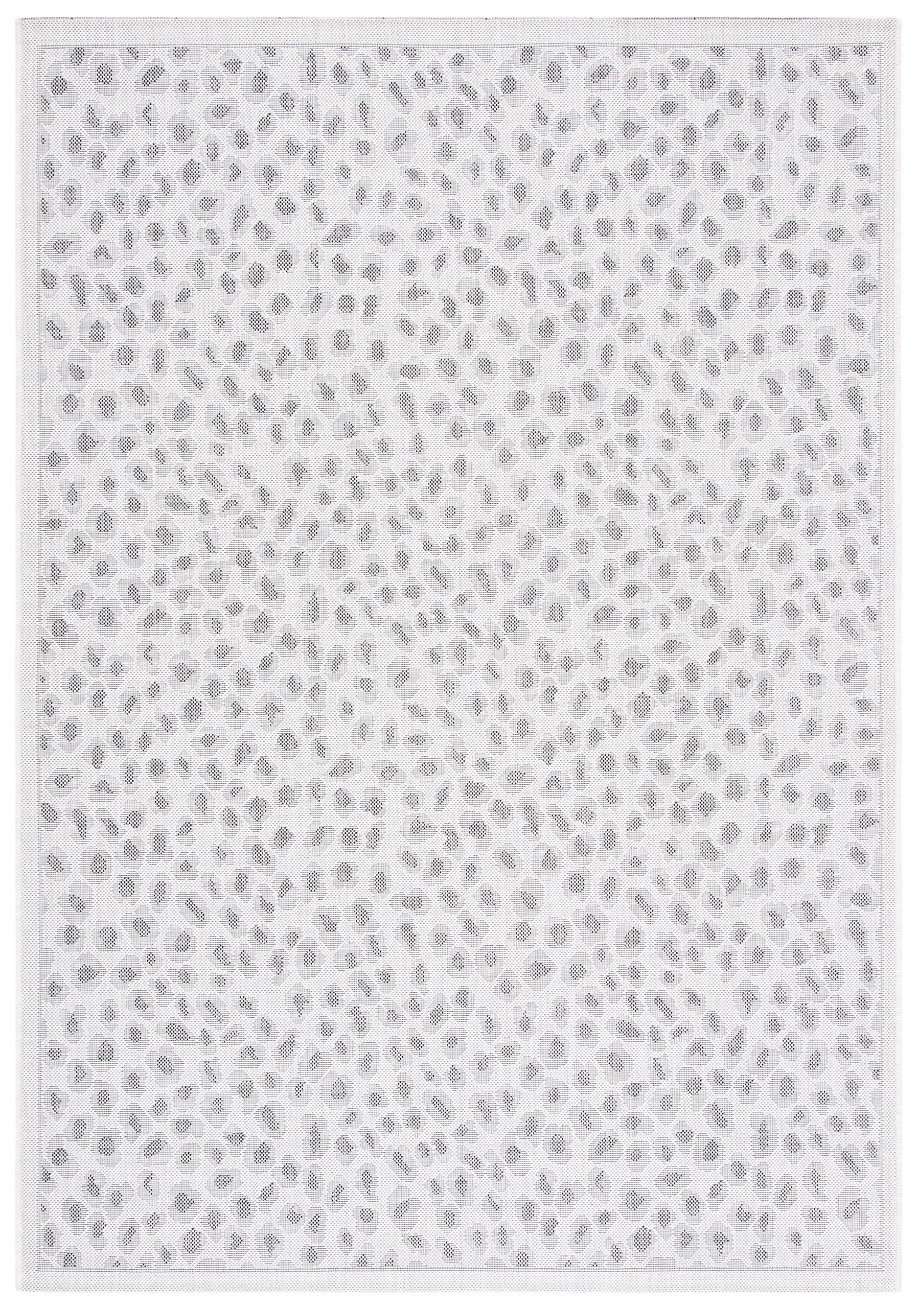 SAFAVIEH Courtyard Collection 8' x 10' Ivory/Grey Indoor Outdoor Waterproof Rug - Easy to Clean, Stain Resistant for Patio, Backyard, Mudroom, Deck & Poolside Use