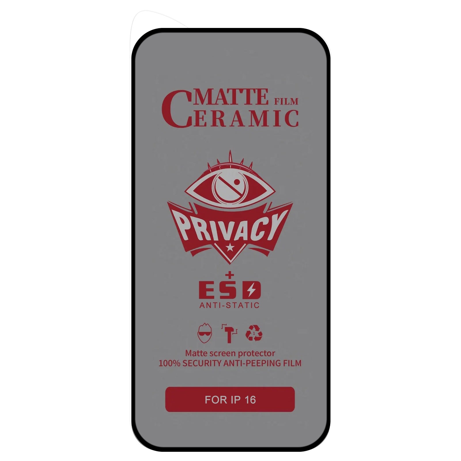 Privacy Screen Protector for iPhone 16 Plus - Anti-Spy Tempered Glass with HD Clarity - Perfect for Office, Banking & Personal Data Protection
