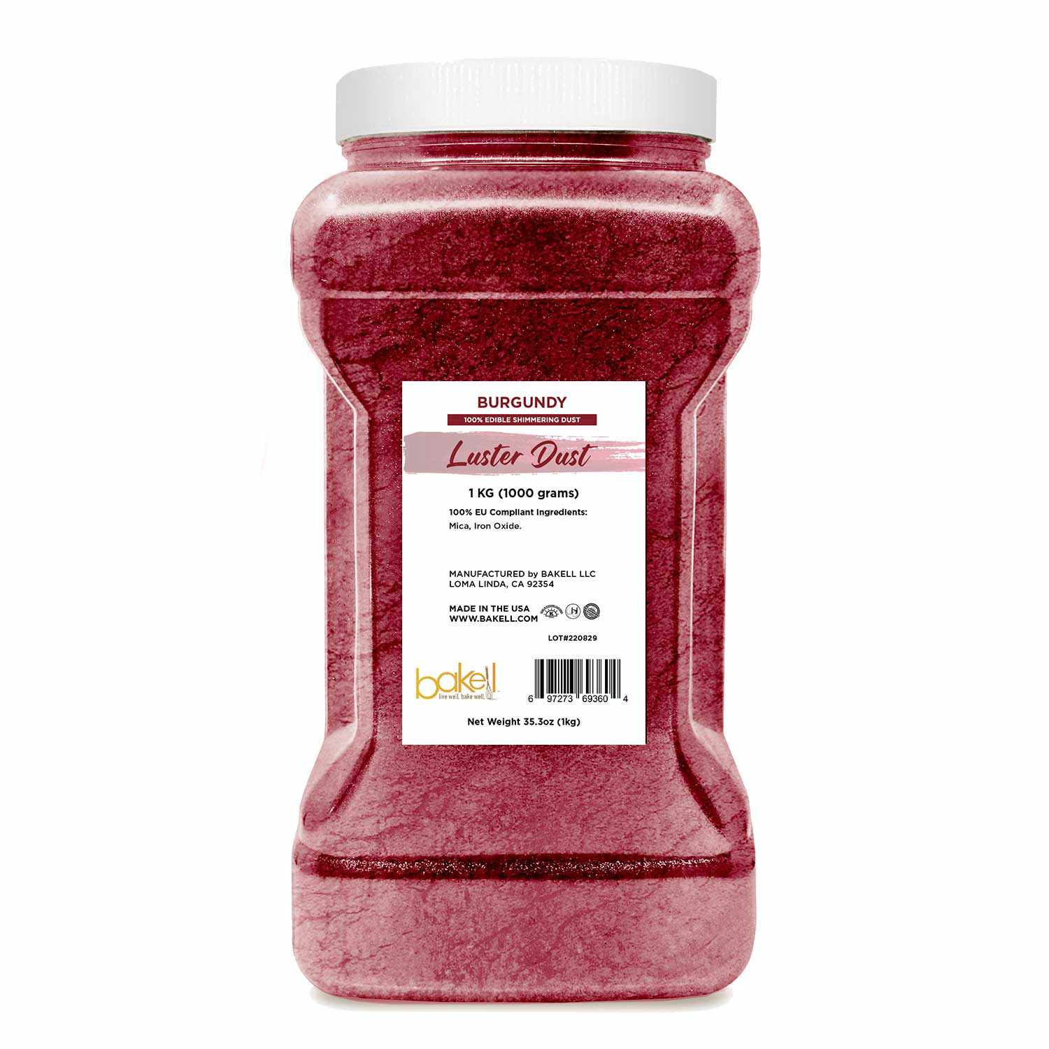 Premium Burgundy Luster Dust for Cake Decorating - Food Grade, EU Compliant, Bulk Size (1lb) - Perfect for Wedding Cakes, Cupcakes & Edible Art Projects
