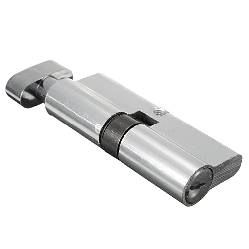 2-Pack Silver Tone Cylinder Door Lock with 3 Keys - 8.9x2.9cm Aluminum Security Lock for Home, Apartment & Office - Perfect for Interior Doors, Cabinets & Storage Units