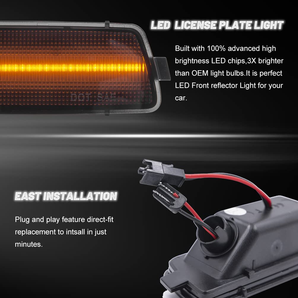 Amber LED Front Side Marker Lamps for 2006-2009 VW MK5 Golf/GTI/Rabbit, 2005-2010 Jetta & 2008 R32 - Smoked Lens Turn Signal Light Kit | Enhanced Visibility & Style Upgrade for Night Driving & Custom Car Look