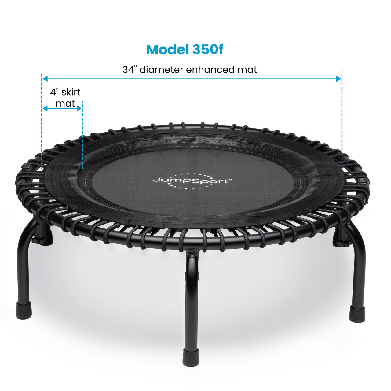 JUMPSPORT 350F Foldable Fitness Trampoline with Safety Enclosure | 39