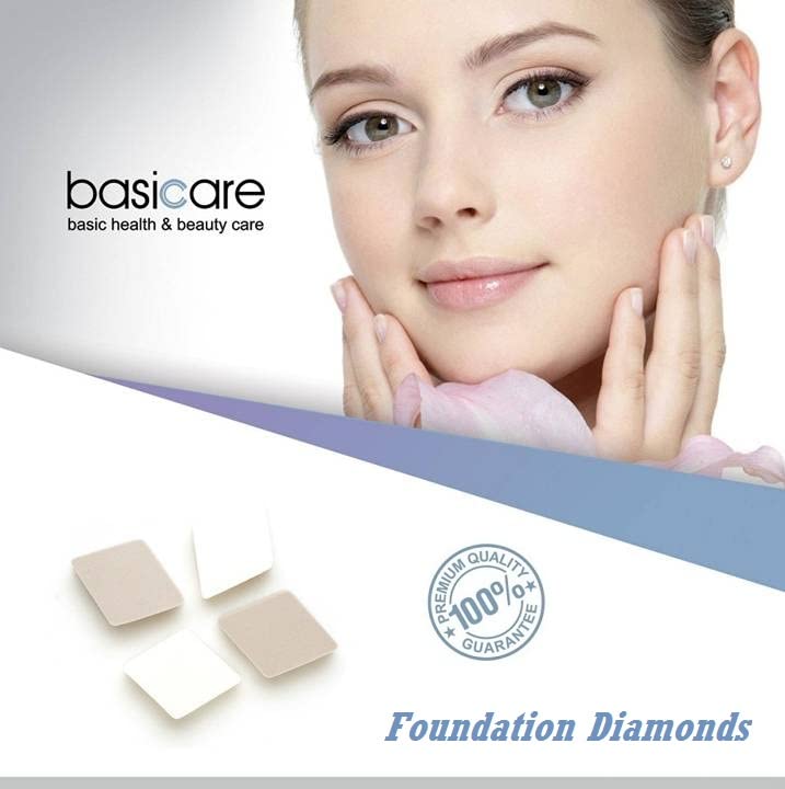 Basicare Foundation Diamonds Makeup Sponge - Professional Cruelty-Free Beauty Blender for Dry & Wet Use (Pack of 4) | Perfect for Liquid, Cream & Powder Foundation Application | Flawless Makeup Blending for Daily Use & Professional Makeup Artists