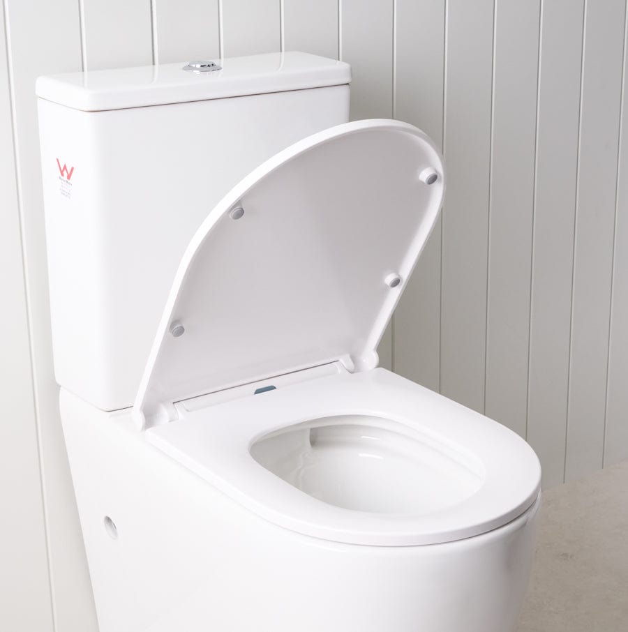 Modern Curved Back Wall-Mounted Toilet Suite - Space-Saving Design for Small Bathrooms & Contemporary Homes | Perfect for Apartments, Powder Rooms & Luxury Bathroom Renovations