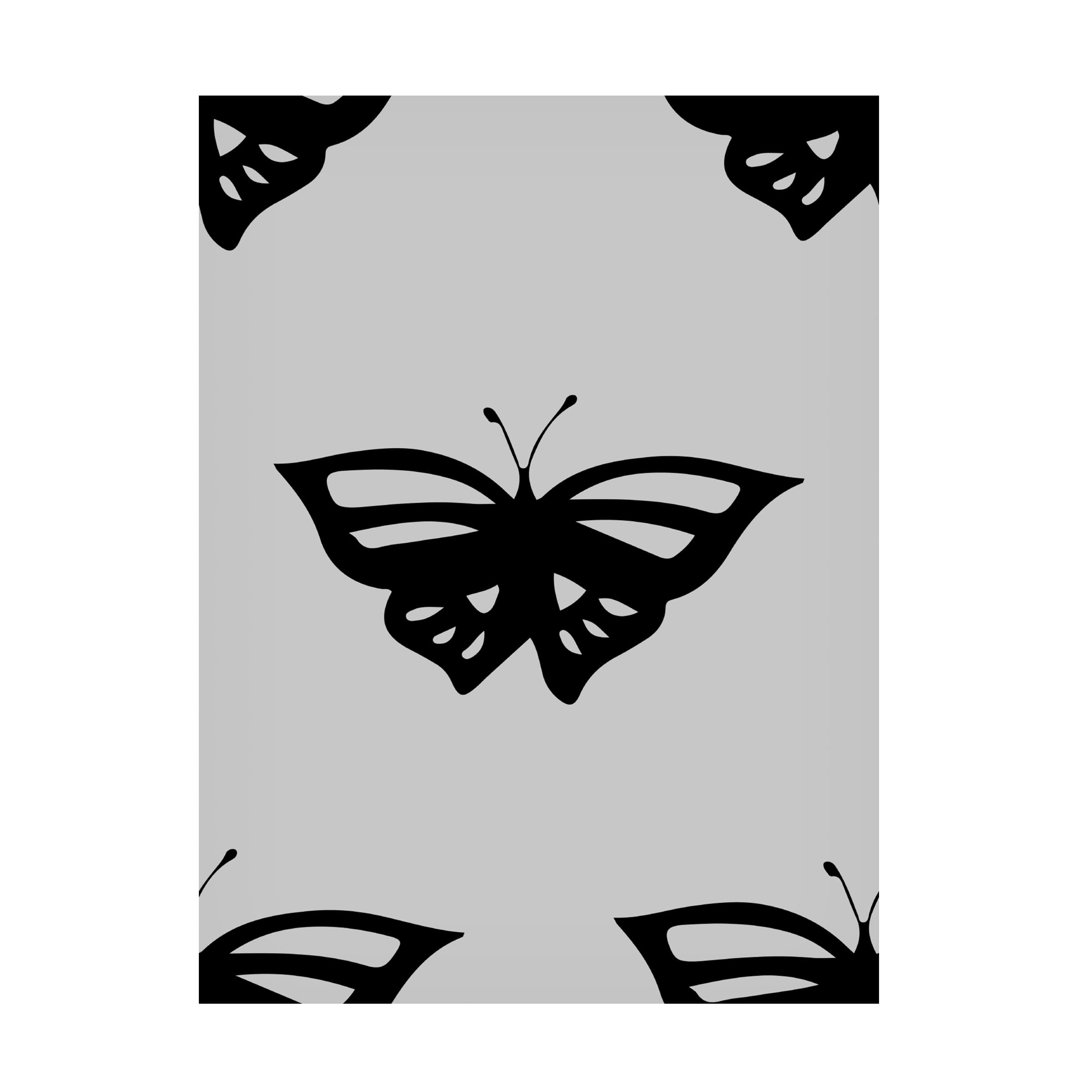 Fiorella Surface Design Contrast Butterfly 15 Canvas Art Print - Modern Abstract Wall Decor for Living Room, Bedroom & Office - Handmade Trademark Fine Art