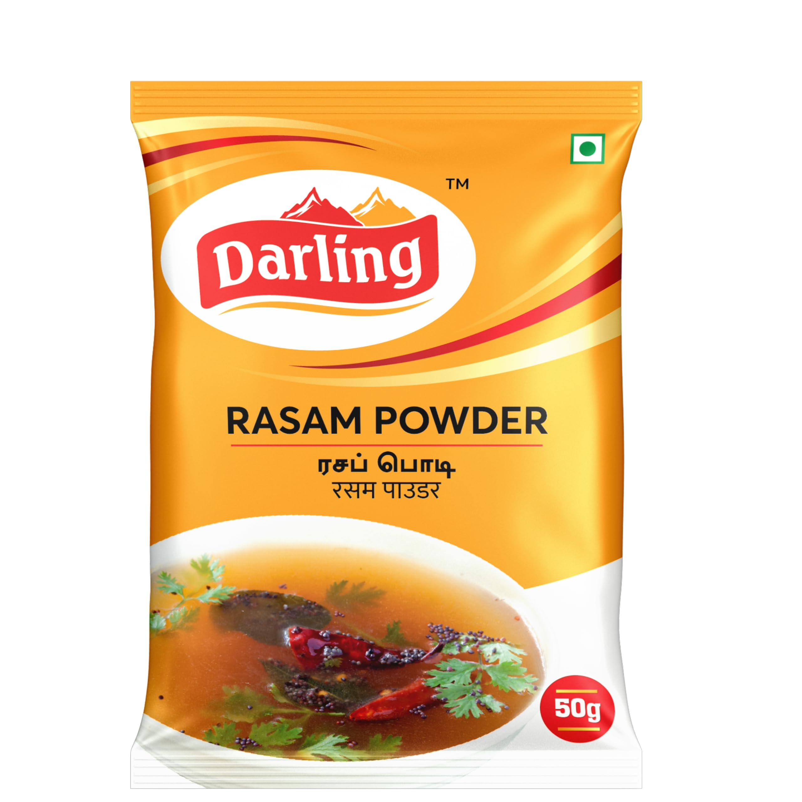 Darling Rasam Powder, 500G (Pack of 10 x 50G) - No Preservatives, Fresh & Natural, Authentic South Indian Spice Blend - Perfect for Soups, Curries & Traditional Indian Cooking