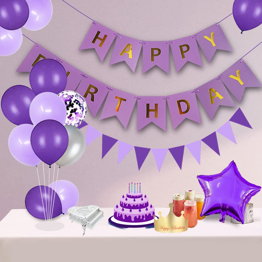 29th Birthday Party Decorations - Purple Happy Birthday Banner, 40 Inch Number 29, Sash, Latex & Confetti Balloons - Perfect for 29 Year Old Birthday Party Supplies | Great for Milestone Celebrations, Photo Backdrops & Surprise Parties