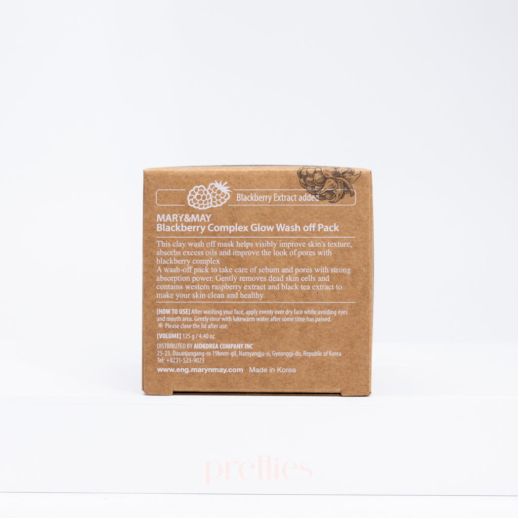 Mary & May Blackberry Complex Glow Wash Off Face Mask 125g - Brightening & Hydrating Facial Treatment for Dull Skin | Perfect for Nighttime Skincare Routine