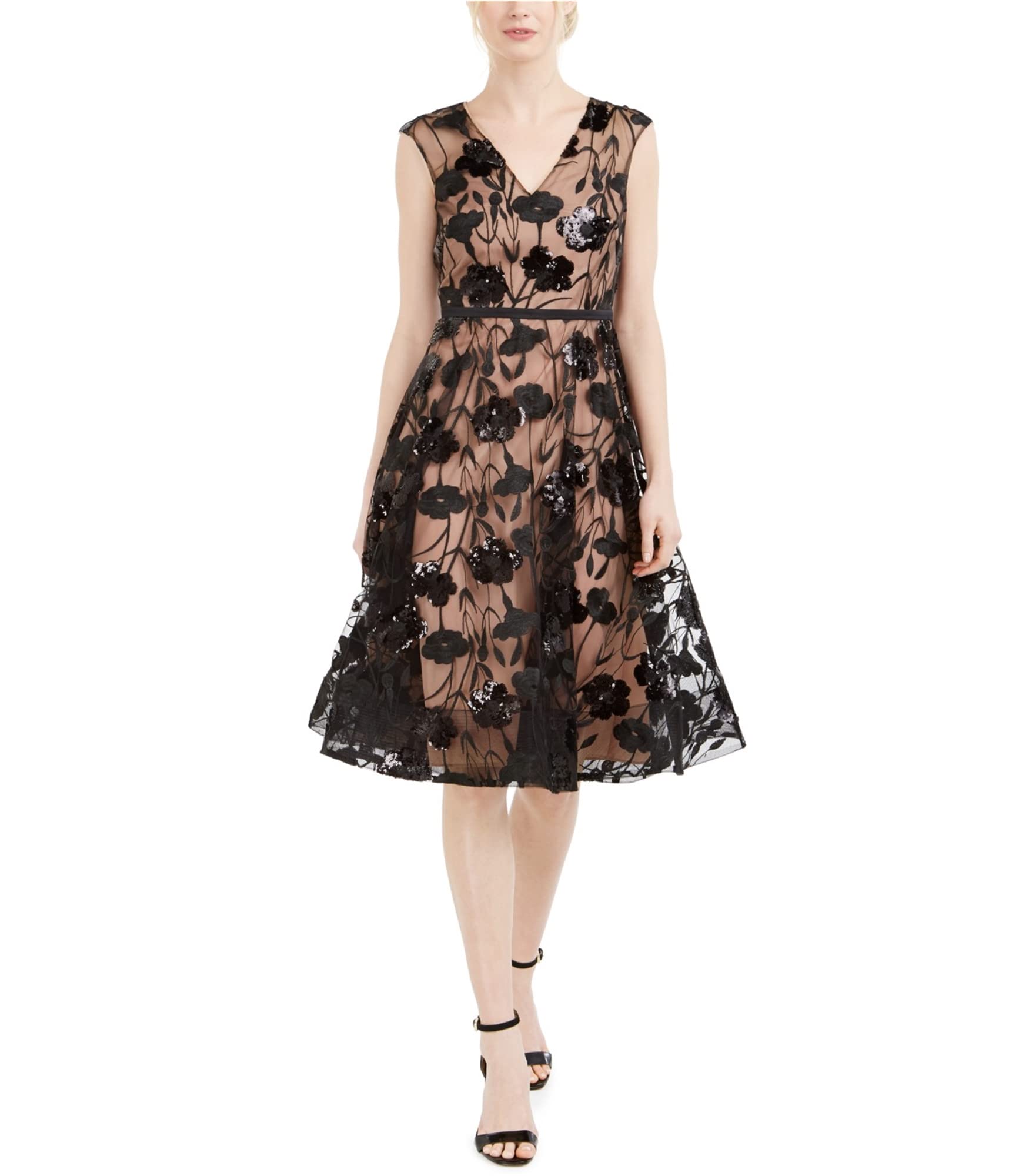 Calvin Klein Women's Sequin Cocktail Dress - Elegant Party Gown for Evening Events, Prom, Wedding & Special Occasions