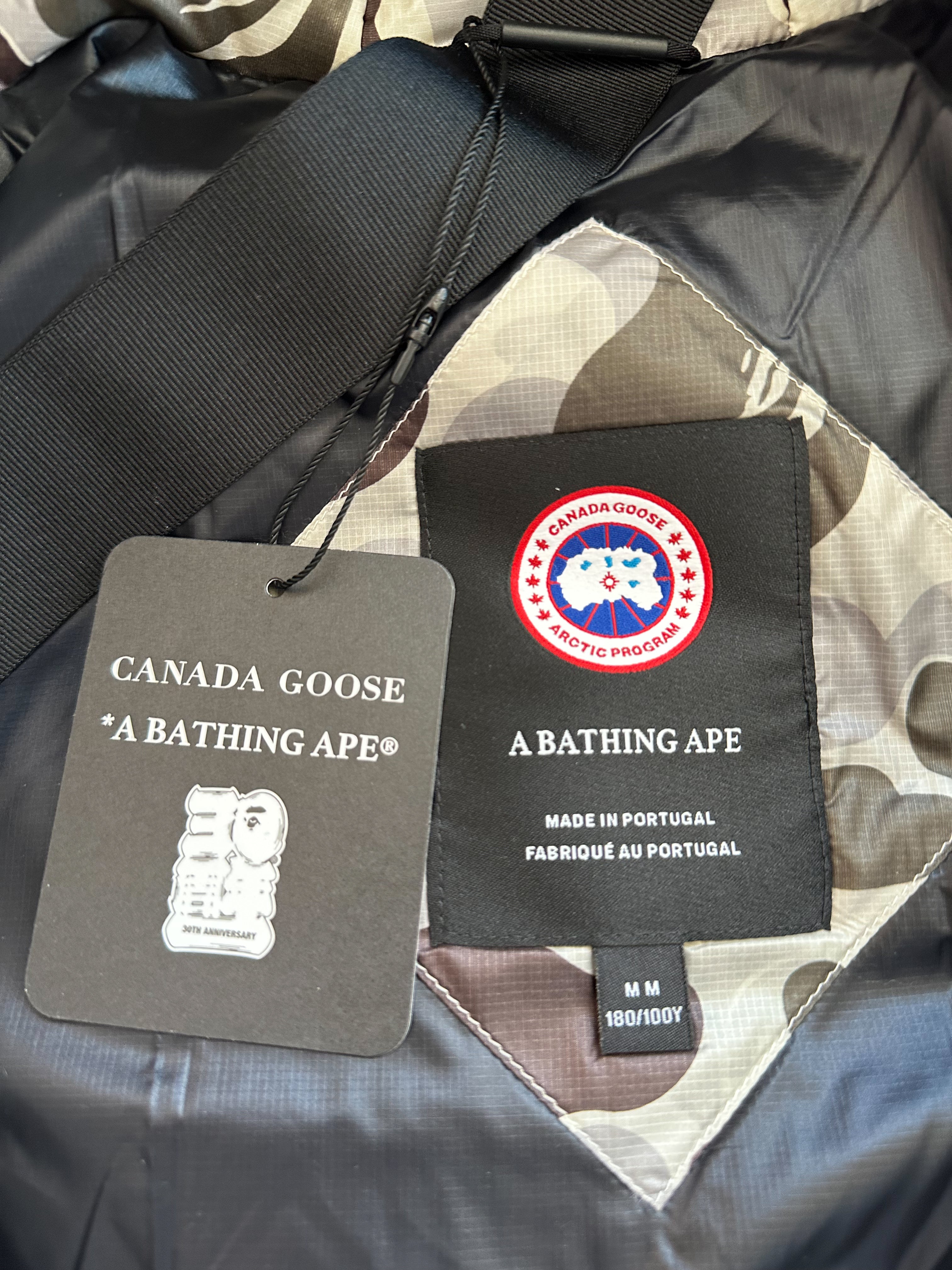 Canada Goose x BAPE Grey Camouflage Crofton Men's Winter Jacket - Waterproof Windproof Parka for Urban Streetwear & Outdoor Adventures