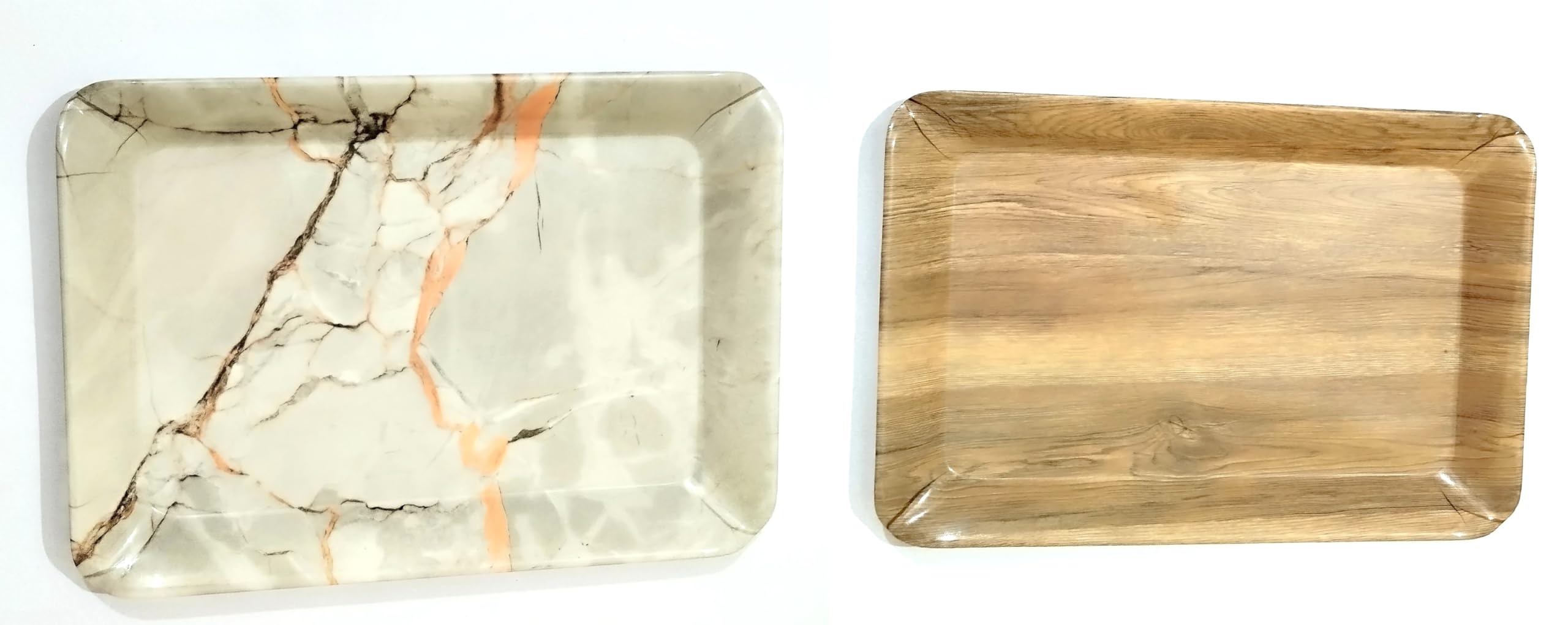 Premium 2-Piece Serving Tray Set for Snacks, Tea, Coffee & Biscuits - 8 Inch Elegant Hostess Tray for Entertaining Guests - Perfect for Parties, Afternoon Tea & Coffee Breaks