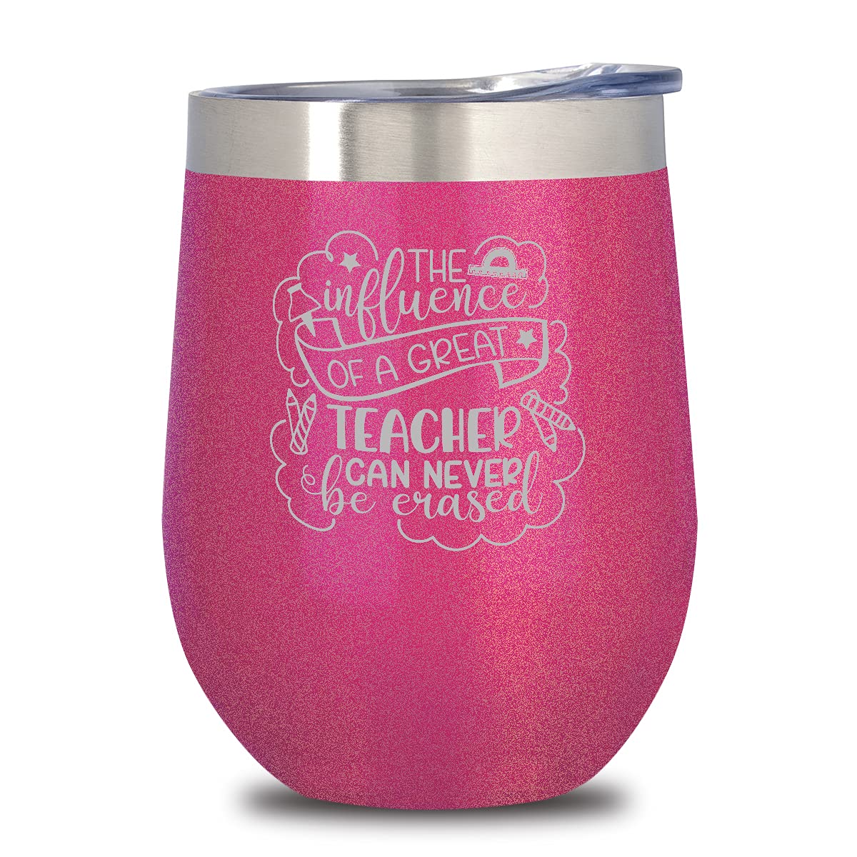 12oz Insulated Teacher Tumbler - Wine & Coffee Cup with Lid - Perfect for Teacher Appreciation Week & End of Year Gifts