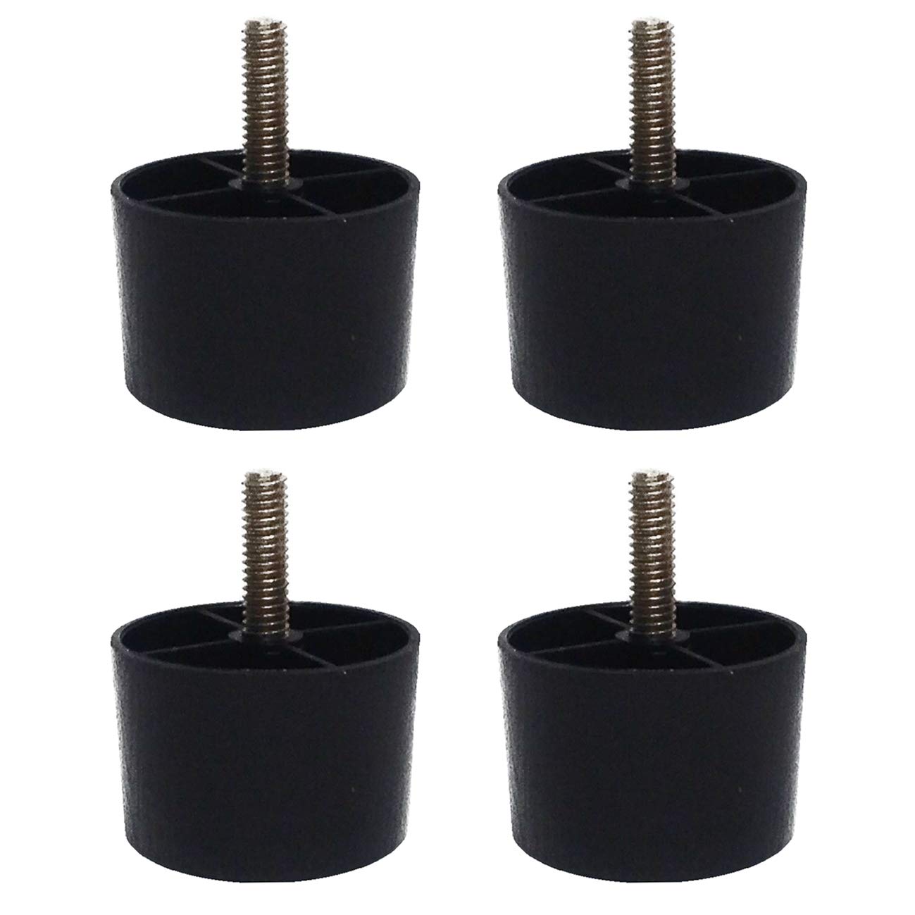 4 Pcs 1.5 Inch Black Hard Plastic Furniture Legs - Sofa, Ottoman, Love Chair & Cabinet Feet - Heavy Duty Support for Home & Office Furniture