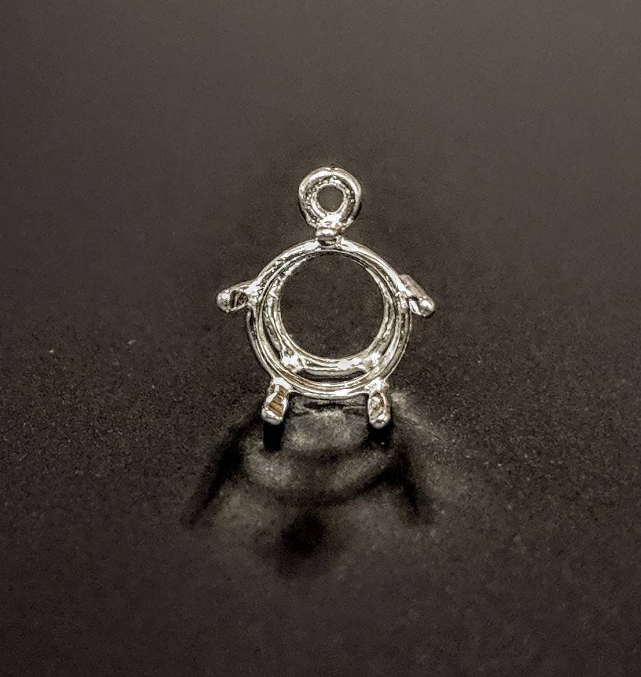 Solid Sterling Silver or 14K Gold 9-15mm Deep Round Cast Wire Dangle Pendant Setting - Handcrafted in USA (166-117/146-117) - Perfect for Jewelry Making, DIY Necklaces & Earrings