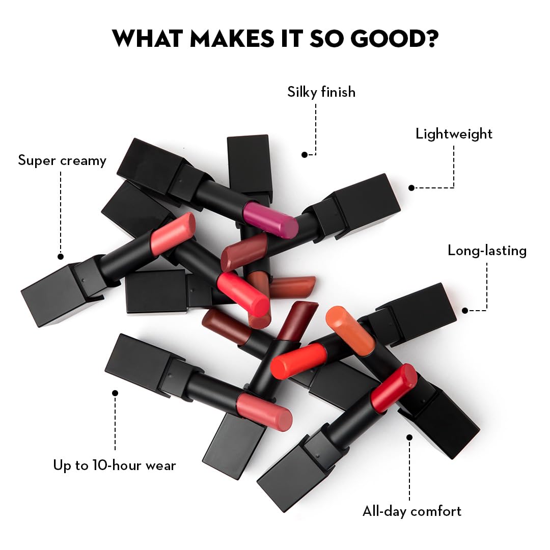 SUGAR Cosmetics Longwear Matte Lipstick - Rose Job (Rose Mauve) | Water-Resistant, Paraben-Free, 12-Hour Wear | Perfect for Date Night, Office & Special Occasions