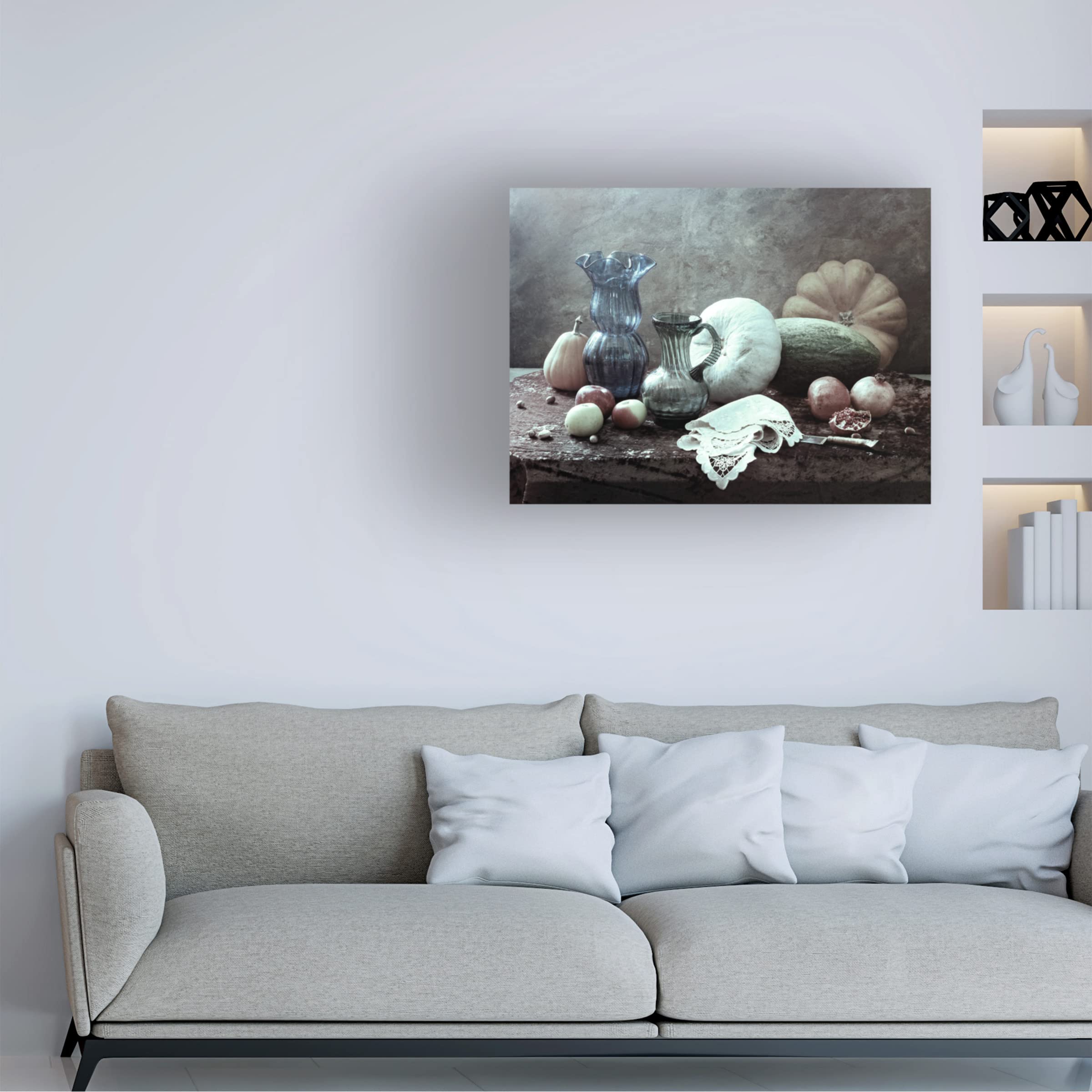 Trademark Fine Art 'Still Life With Blue Vase' Canvas Wall Art Print by Ustinagreen - Perfect for Living Room, Bedroom & Office Decor