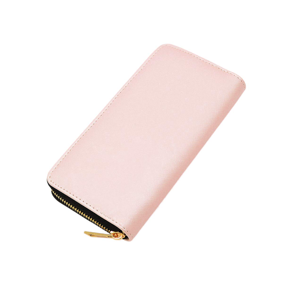 Premium Vegan Saffiano Leather Zip Around Wallet for Men & Women - RFID Blocking Slim Bifold Wallet - Perfect for Travel, Business & Everyday Use