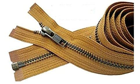 YKK® #5 Antique Brass Metal Teeth Jacket Zippers - Golden Brown #508 - Made in USA - Custom Length (23 inches) - Perfect for DIY Crafts, Jacket Repairs, and Fashion Design Projects