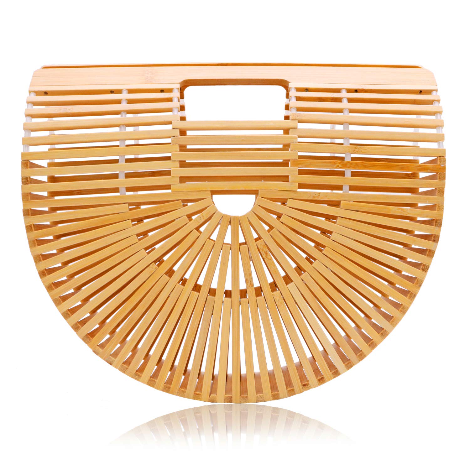 Eco-Friendly Bamboo Woven Clutch Purse for Women - Luxury Designer Hollow Out Beach Bag for Summer - Perfect for Travel, Shopping & Casual Outings