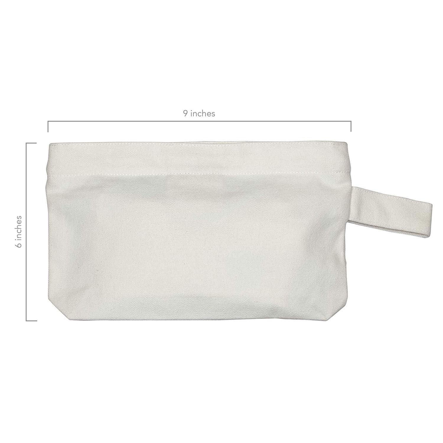 Organic Cotton Canvas Zipper Pouch - Heavy Duty Tool Bag for Makeup, Cosmetics & Stationery - White Fabric Coin Purse for Travel & Daily Use (4 Pack) - Perfect for Toiletries, Pencils & Small Essentials