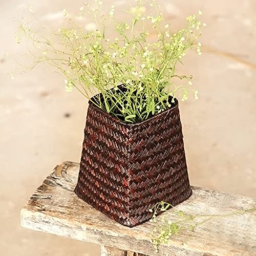 VALINK Handwoven Seagrass Storage Basket - Natural Wicker Organizer for Home Decor, Flower Vase Holder, Rattan Craft Storage Bin | Perfect for Living Room, Bathroom & Farmhouse Style Decor