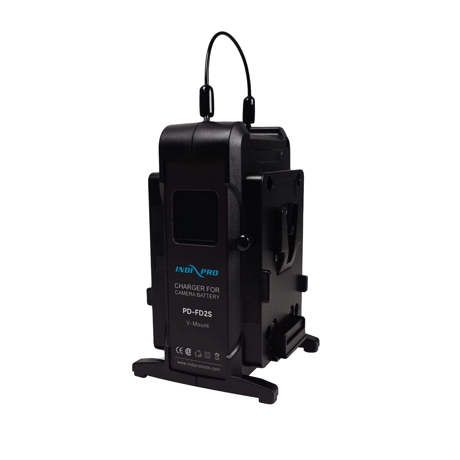 IndiPRO Dual V-Mount Battery Intelligent Charger - Professional Power Solution for DSLR Cameras, Video Cameras & Film Equipment - Perfect for On-Location Shooting & Studio Productions