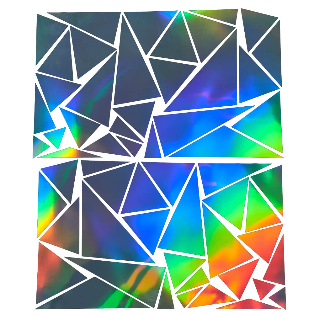 2 Pack Triangle Car Decals - Vinyl Stickers for DIY Car Body Graphics, Holographic Laser Design - Perfect for Car Customization, Windows, Laptops & Personalizing Accessories