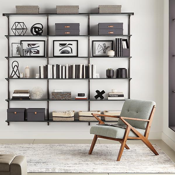 Elfa Wall Mounted Traditional Closet System in Graphite - Perfect for Bedroom, Closet & Home Organization