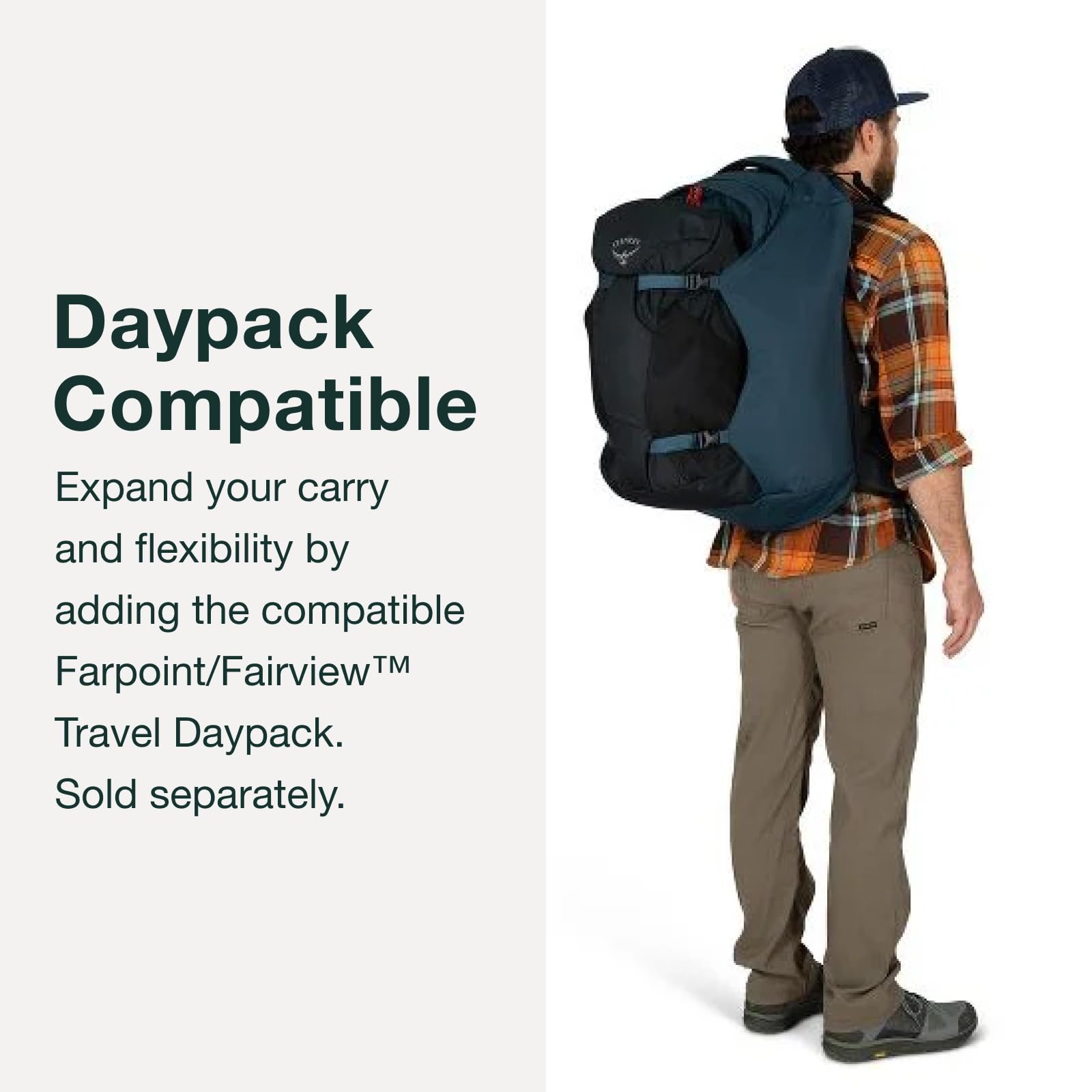 Osprey Farpoint 40L Men's Travel Backpack - Lightweight Carry-On Hiking Backpack for Airplane Travel, Business Trips & Outdoor Adventures (Black)