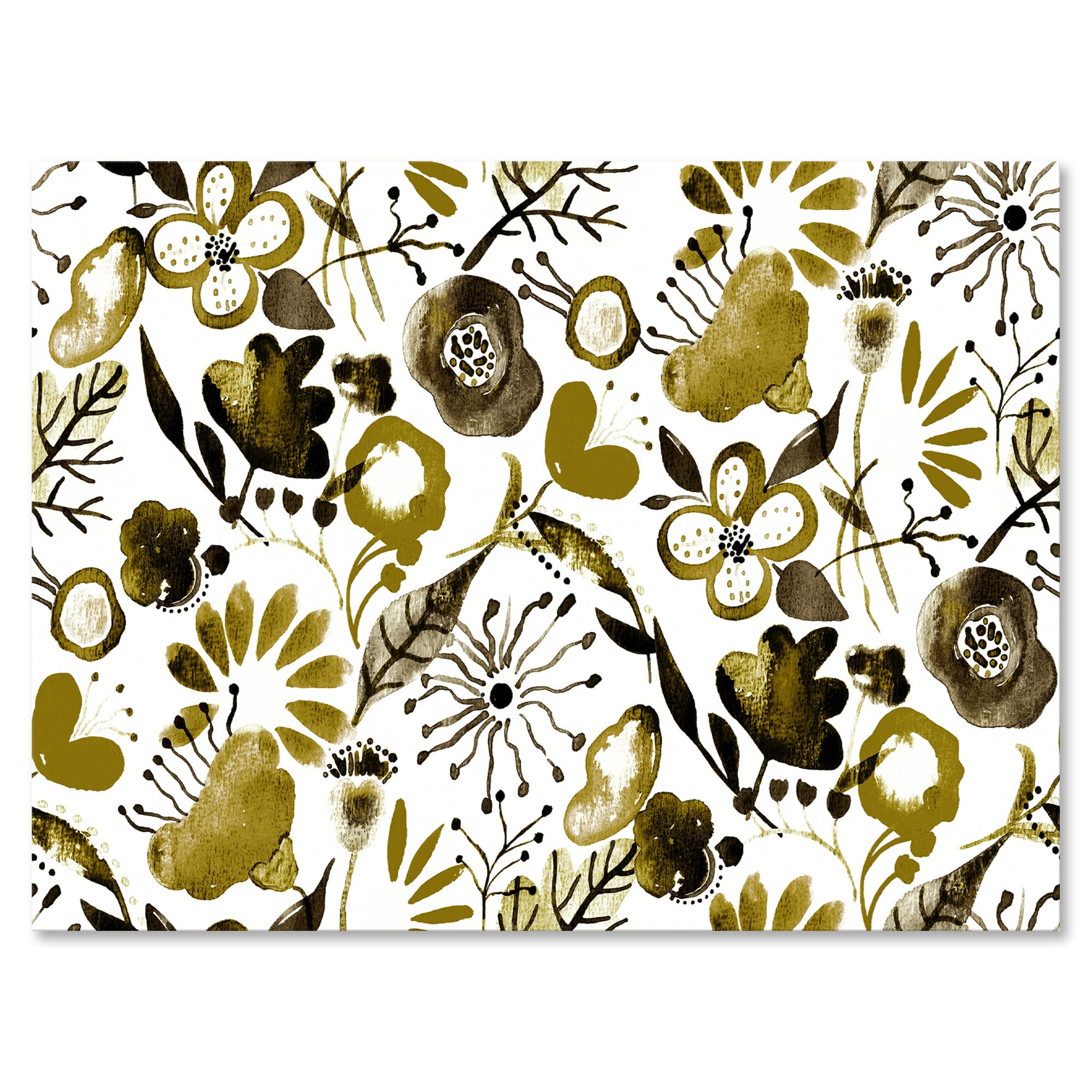 DesignQ Vibrant Wildflowers II Modern Canvas Wall Art - Home & Office Decor, Living Room, Bedroom Wall Hanging