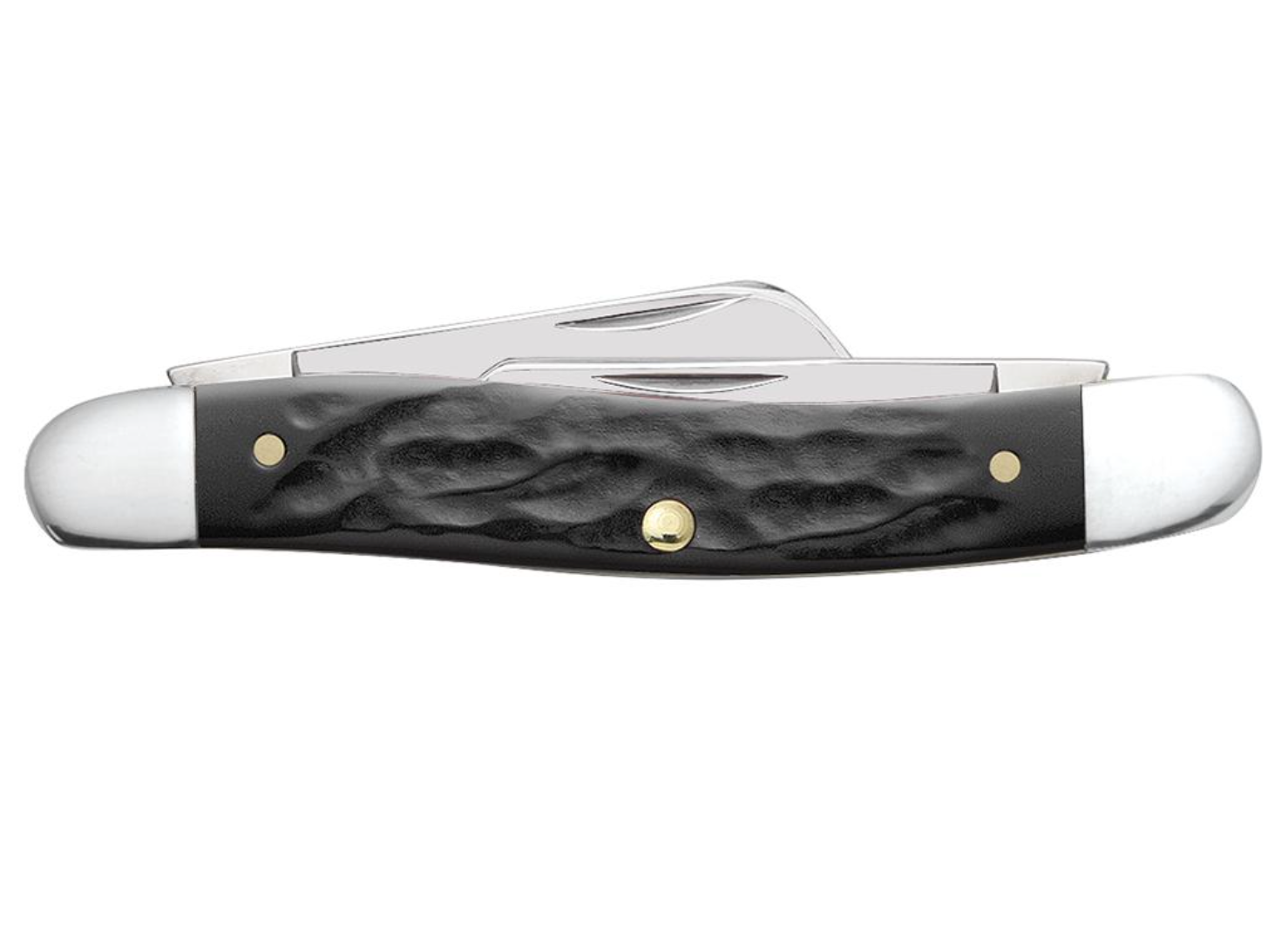 Case Rough Black Synthetic Medium Stockman Pocket Knife (CASE18222) - Perfect for Camping, Hiking & Everyday Carry (EDC)
