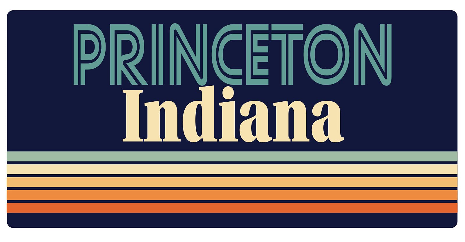 Princeton Indiana 5 x 2.5-Inch Retro Fridge Magnet - Vintage Souvenir & Decorative Gift for Home, Office, or Travel Memories (Set of 1) - Perfect for Refrigerators, Lockers, and Metal Surfaces
