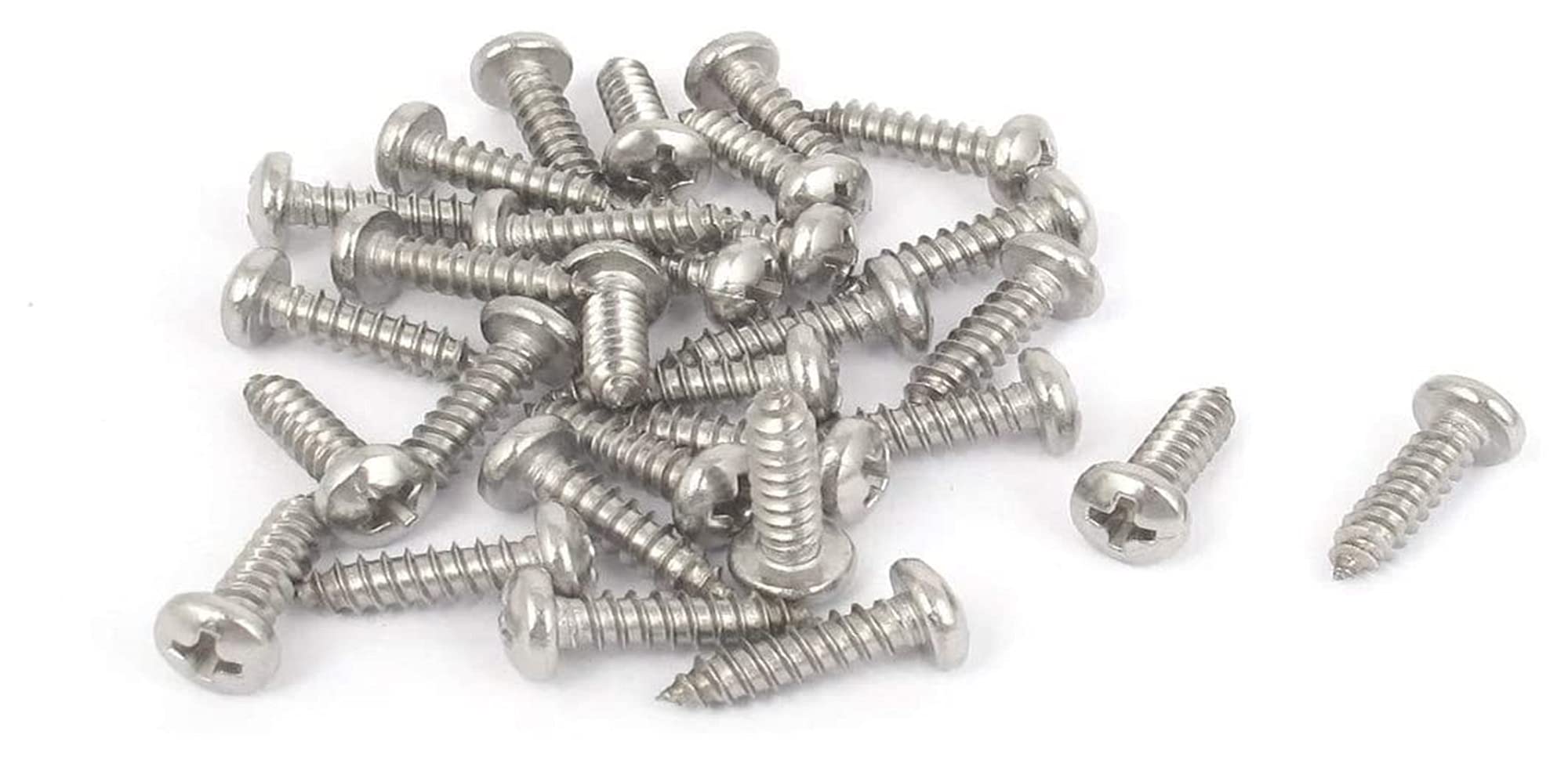 Yannaky 30pcs 4.2mmx16mm Phillips Round Head Self Tapping Screws - Multiple Colors - Premium Metal Drilling Screws for Sheet Metal, Wood, and DIY Projects - Reliable Fastening Solution for Home Improvement and Construction